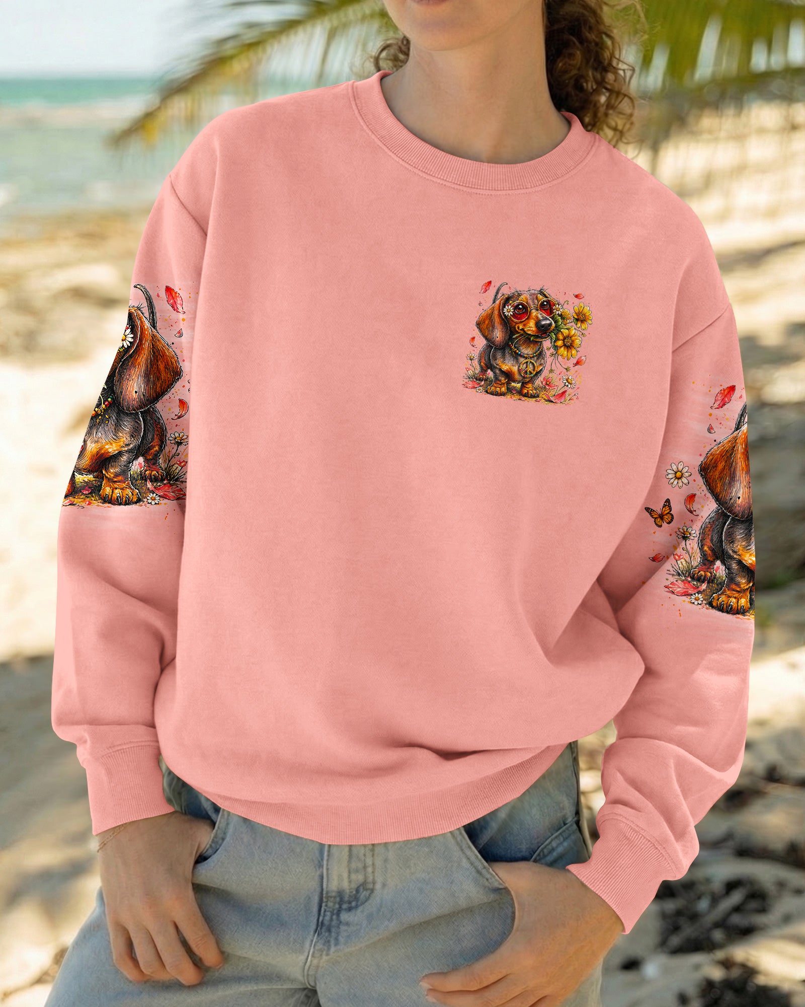 LOVE IS IN THE AIR DACHSHUND DOG ALL OVER PRINT   - TLNO0405261