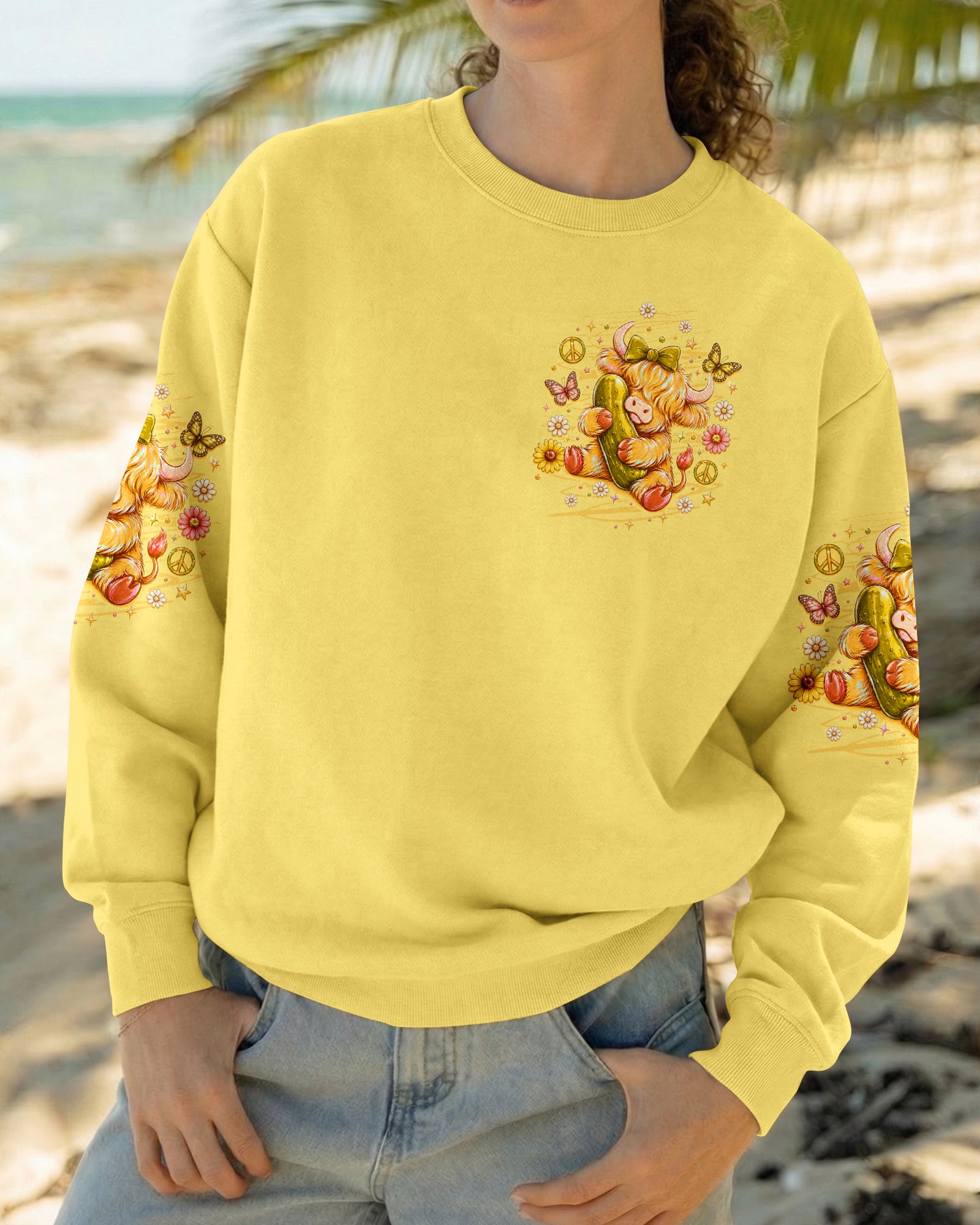 JUST DILL WITH IT  HIGHLAND COW ALL OVER PRINT  - TLTW1006261