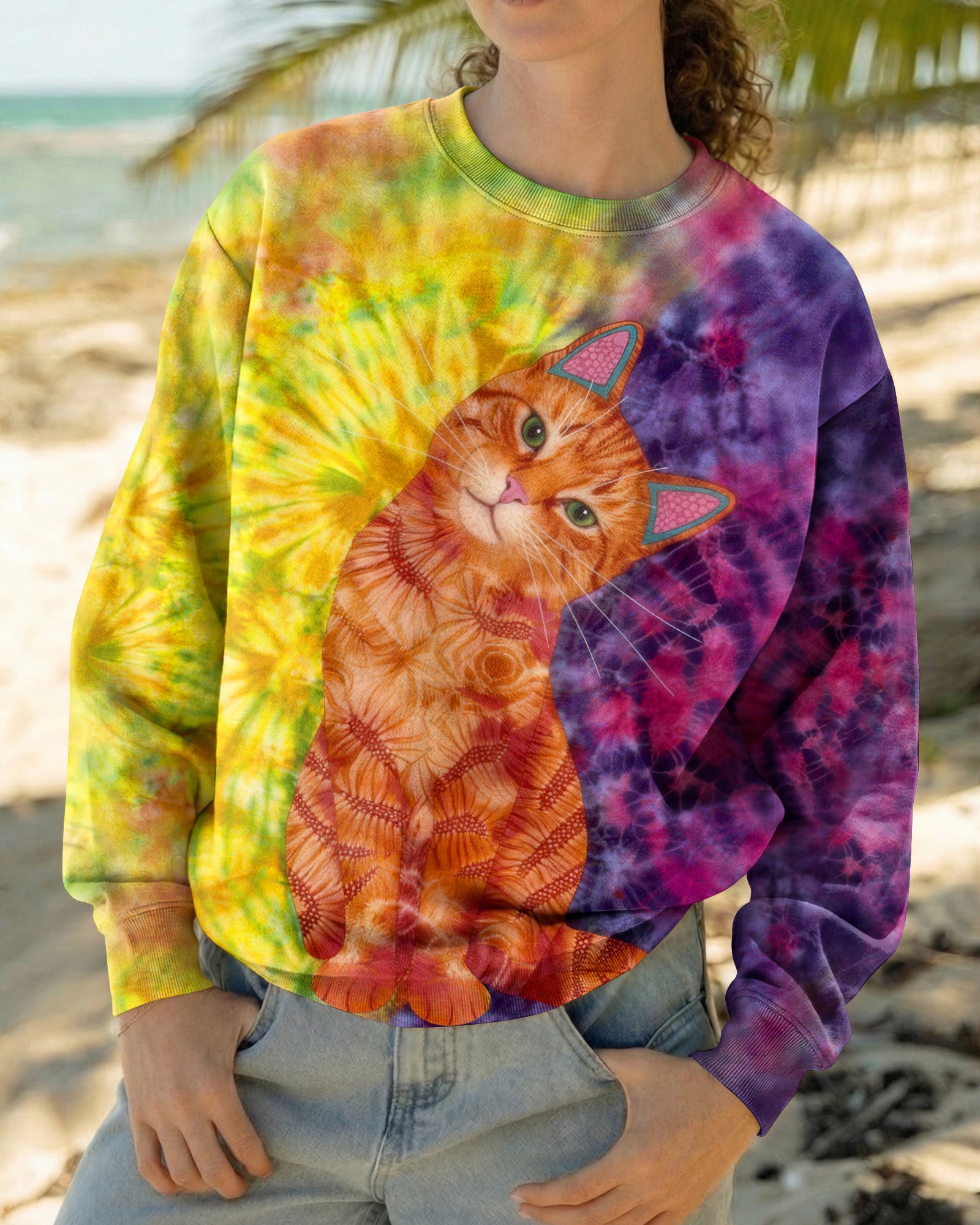 GROOVY CUTE CAT ALL OVER PRINT - TLHG2104261