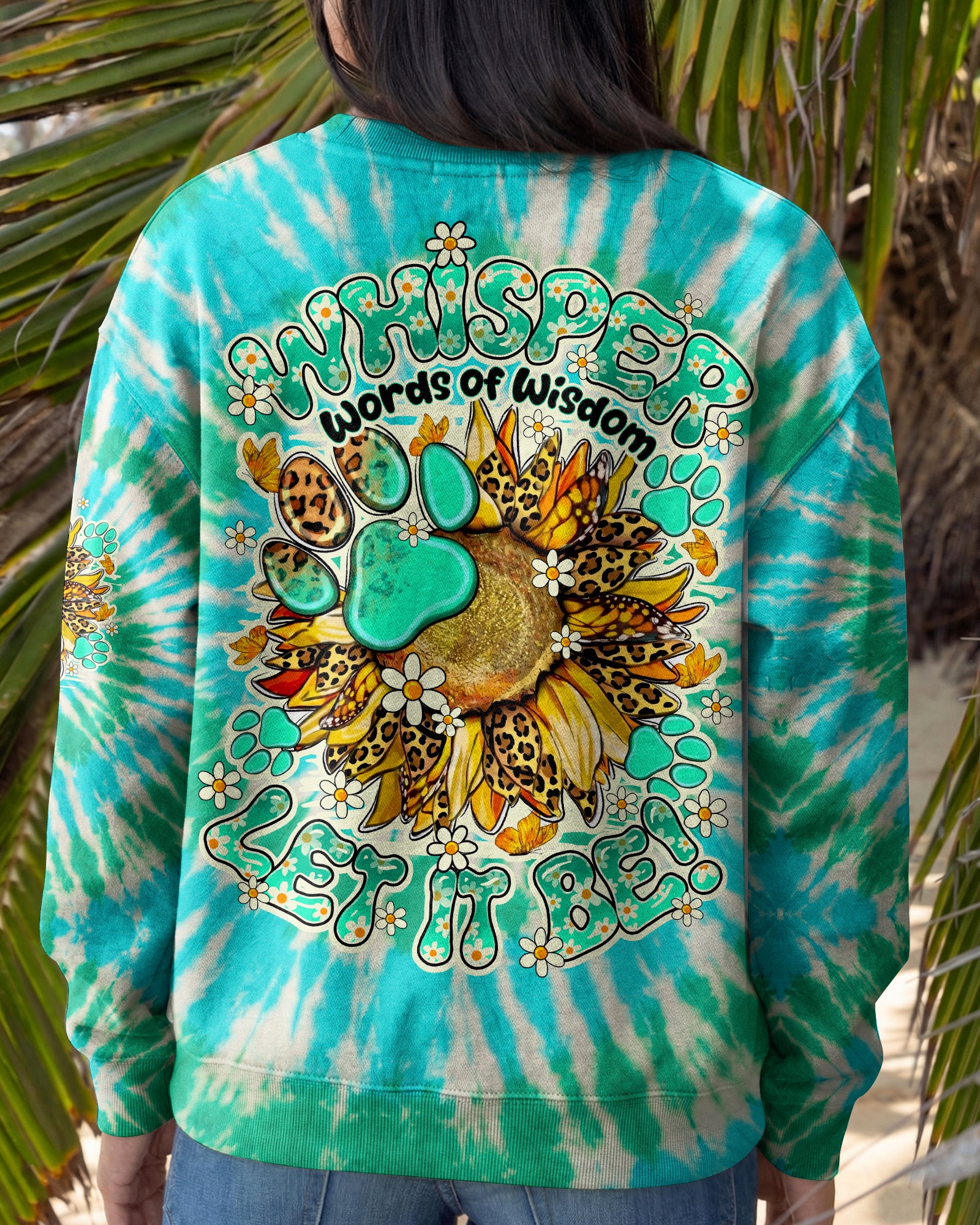 WHISPER WORDS OF WISDOM LET IT BE SUNFLOWER PAW ALL OVER PRINT - TY3005261