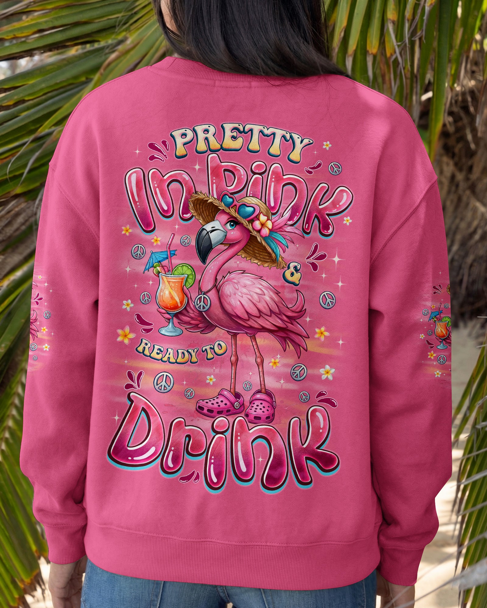 PRETTY IN PINK FLAMINGO ALL OVER PRINT - TYQY3103261