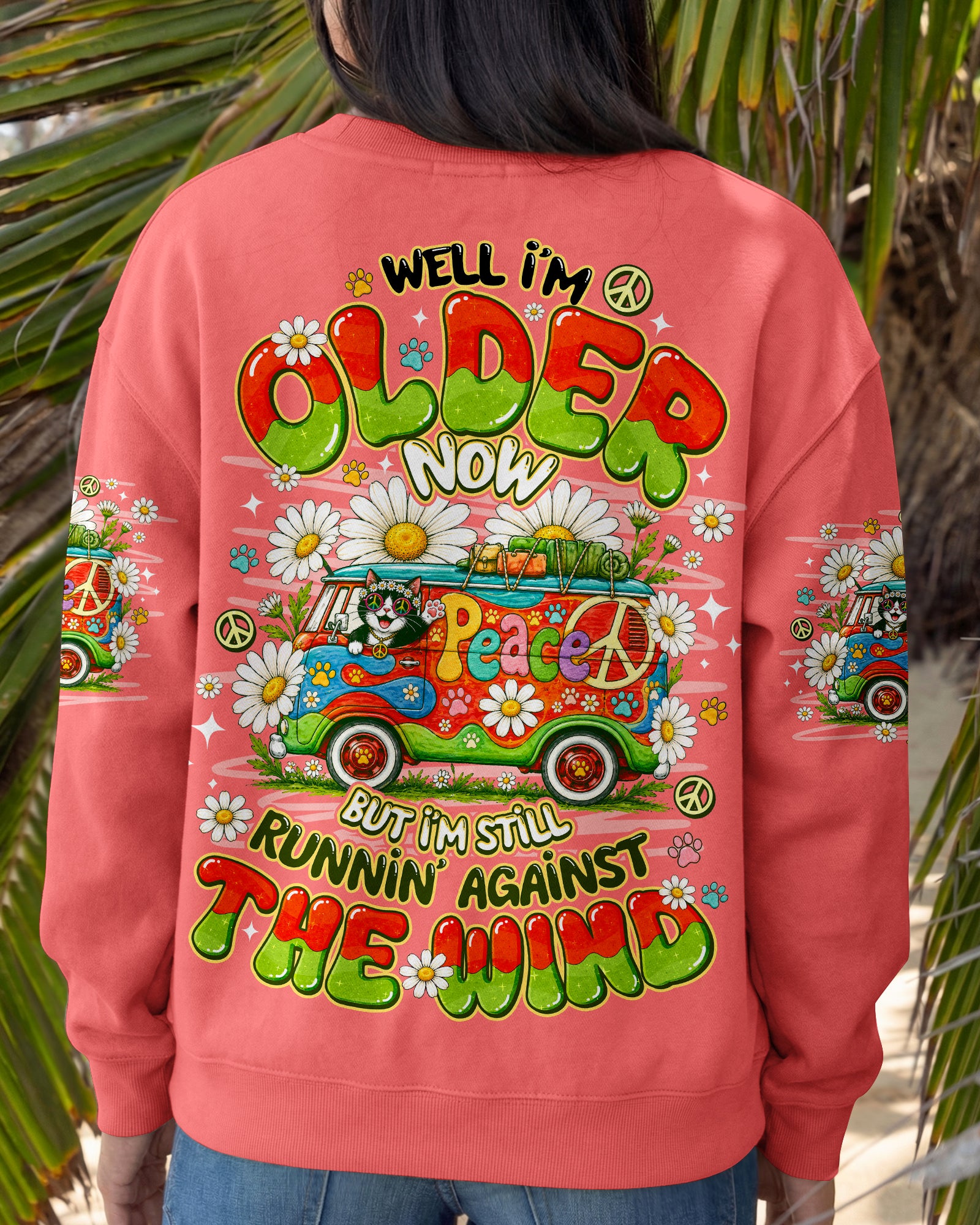 RUNNING AGAINST THE WIND BUS CAT ALL OVER PRINT - TLNO1007262