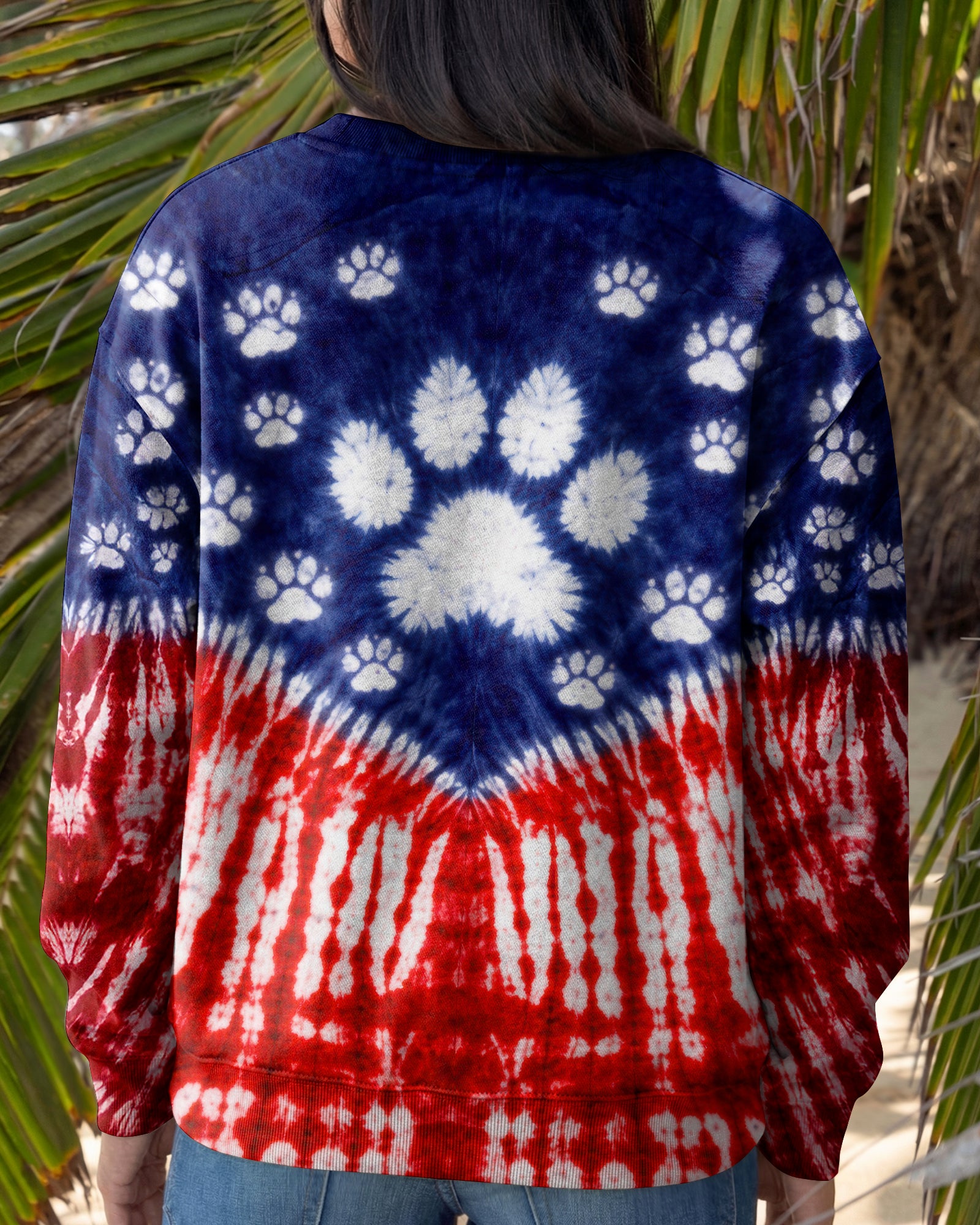 PAW PRINT AMERICAN FLAG V SWIRL ALL OVER PRINT - TLTW1803263