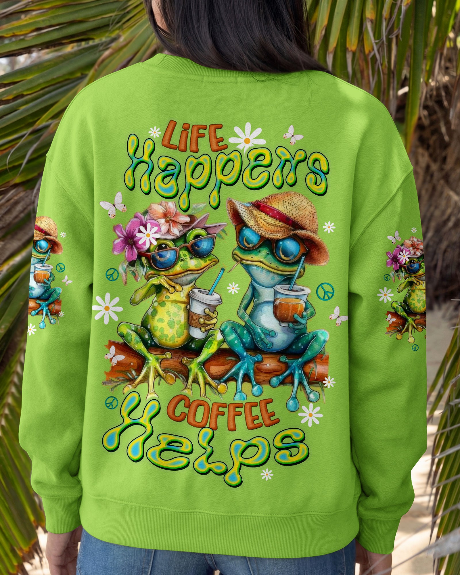 LIFE HAPPENS COFFEE HELPS FROG ALL OVER PRINT - TLTW2603263
