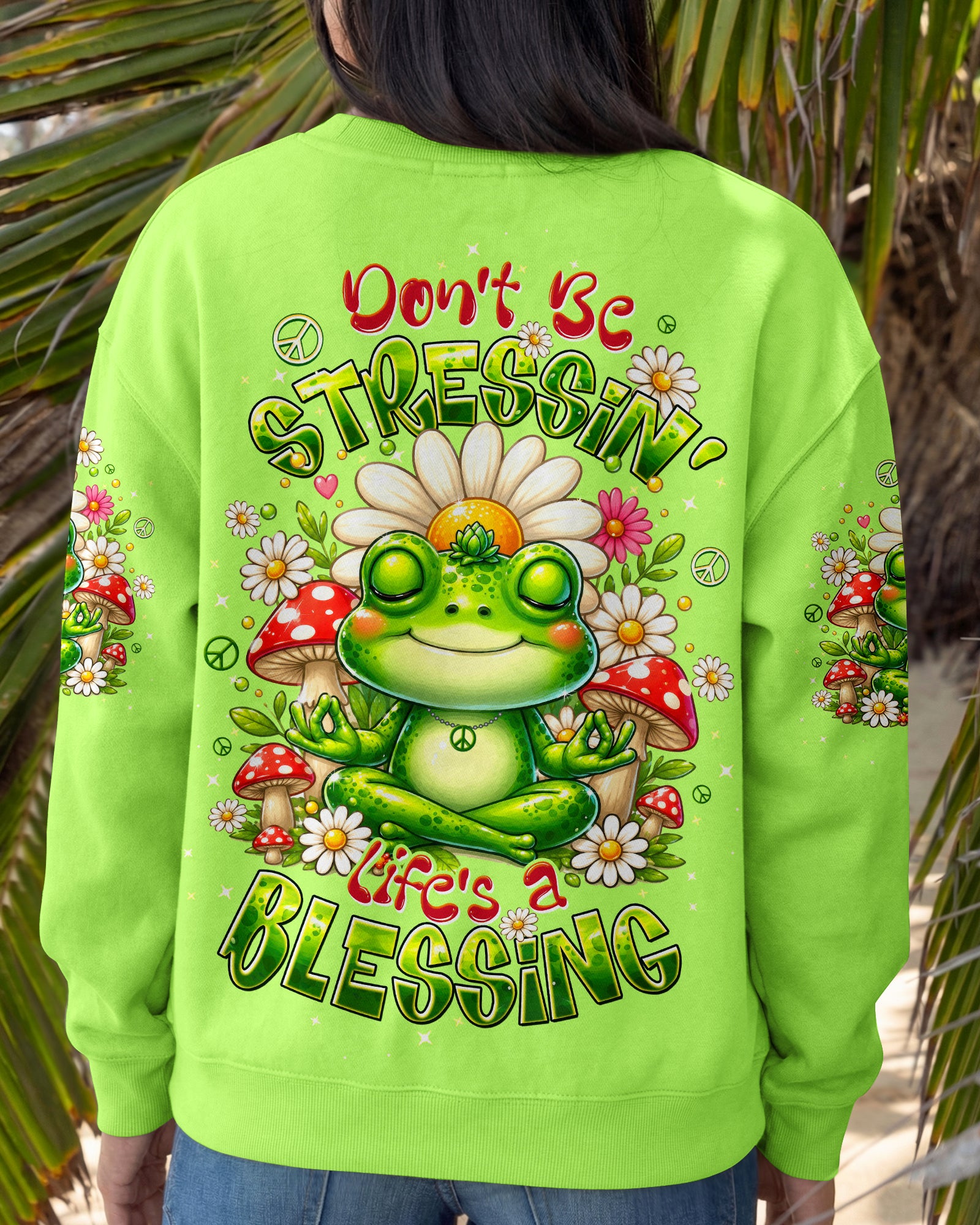 DON'T BE STRESSIN' FROG ALL OVER PRINT - TLTW1307263