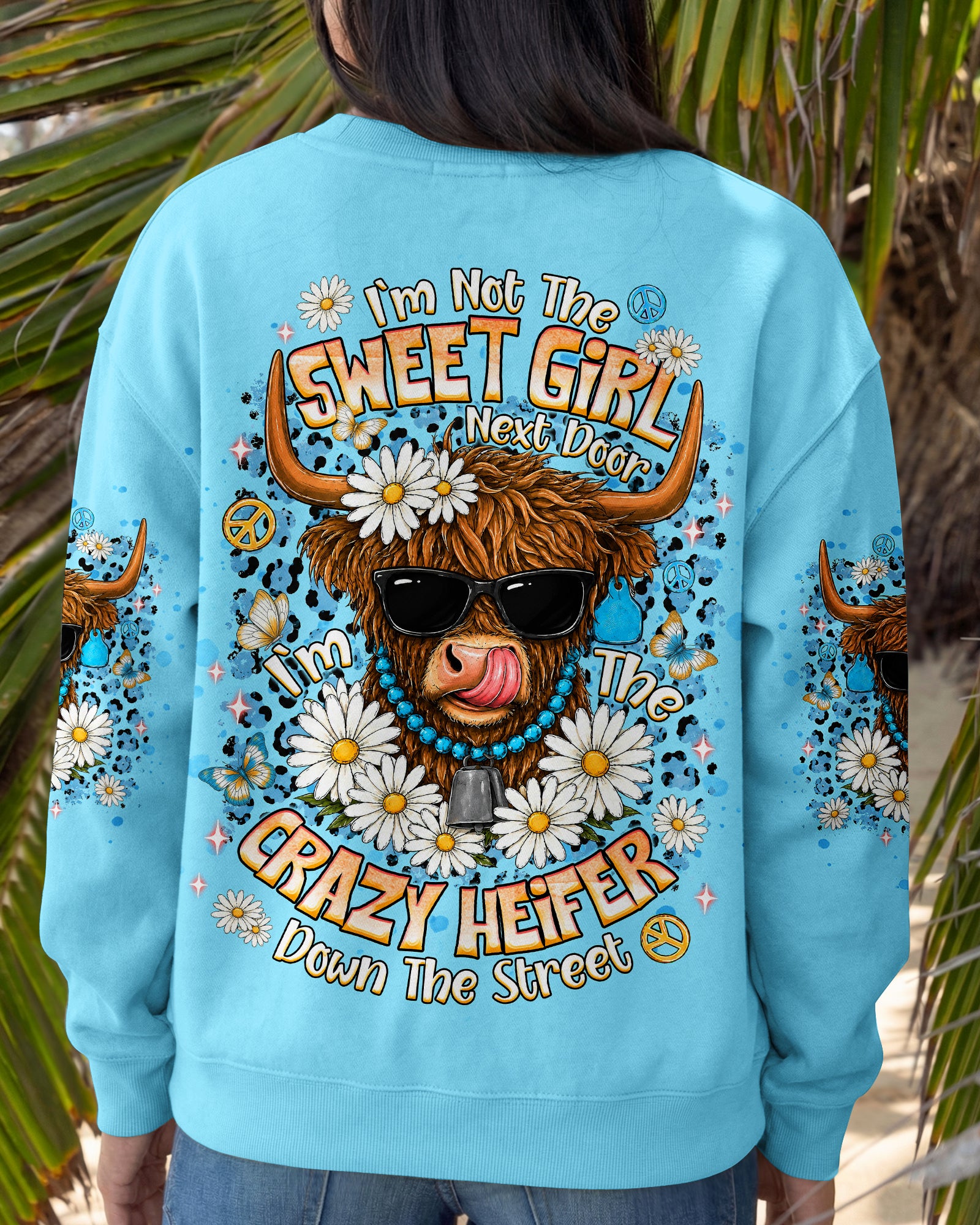 CRAZY HEIFER DOWN THE STREET COW ALL OVER PRINT  - TLNT2406262