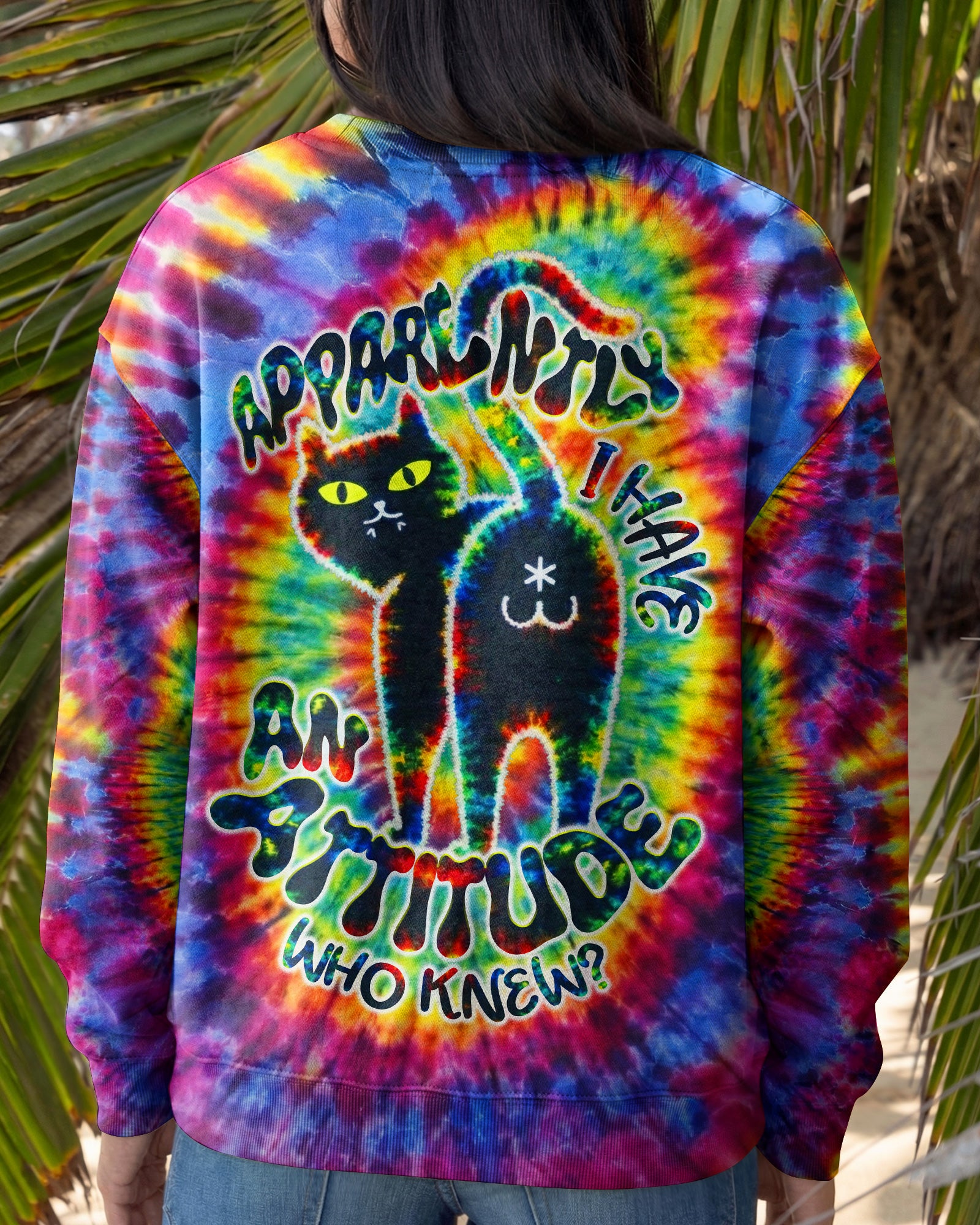 APPARENTLY I HAVE AN ATTITUDE WHO KNEW CAT SWIRL ALL OVER PRINT - TLNT2503263
