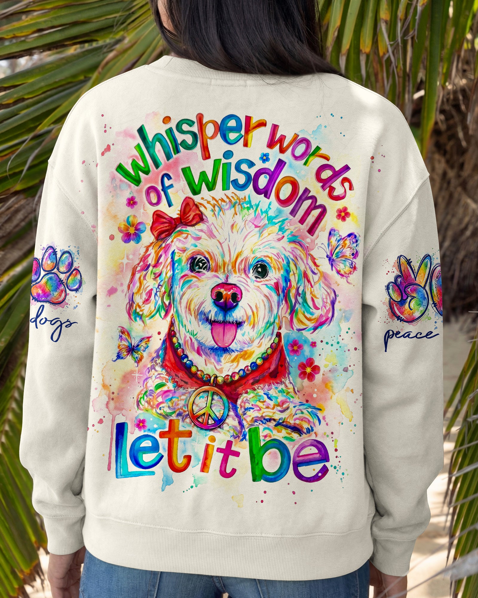 WHISPER WORDS OF WISDOM LET IT BE POODLE DOG ALL OVER PRINT - RI0705261