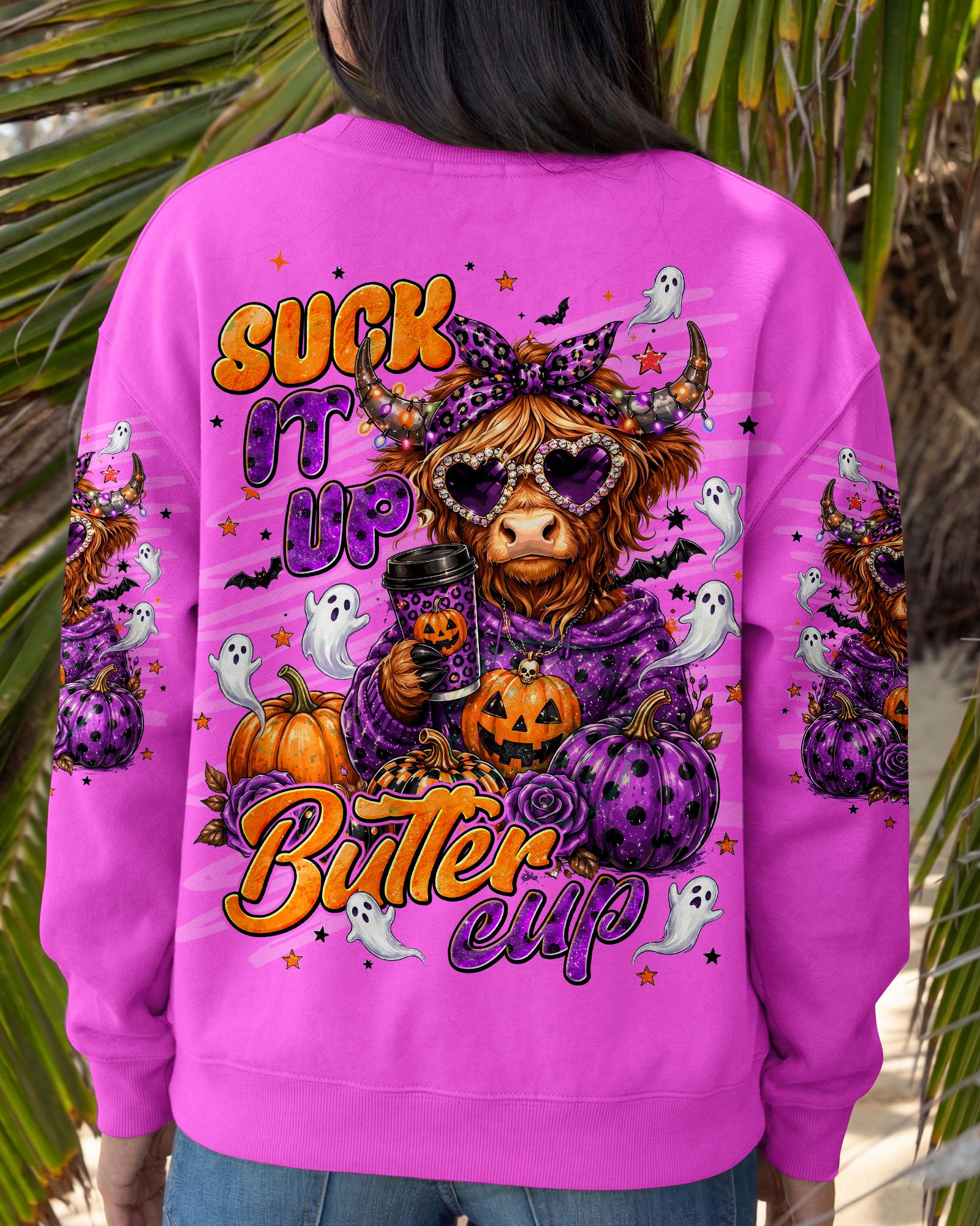 SUCK IT UP BUTTERCUP HIGHLAND COW HALLOWEEN ALL OVER PRINT  - TLNT2207261