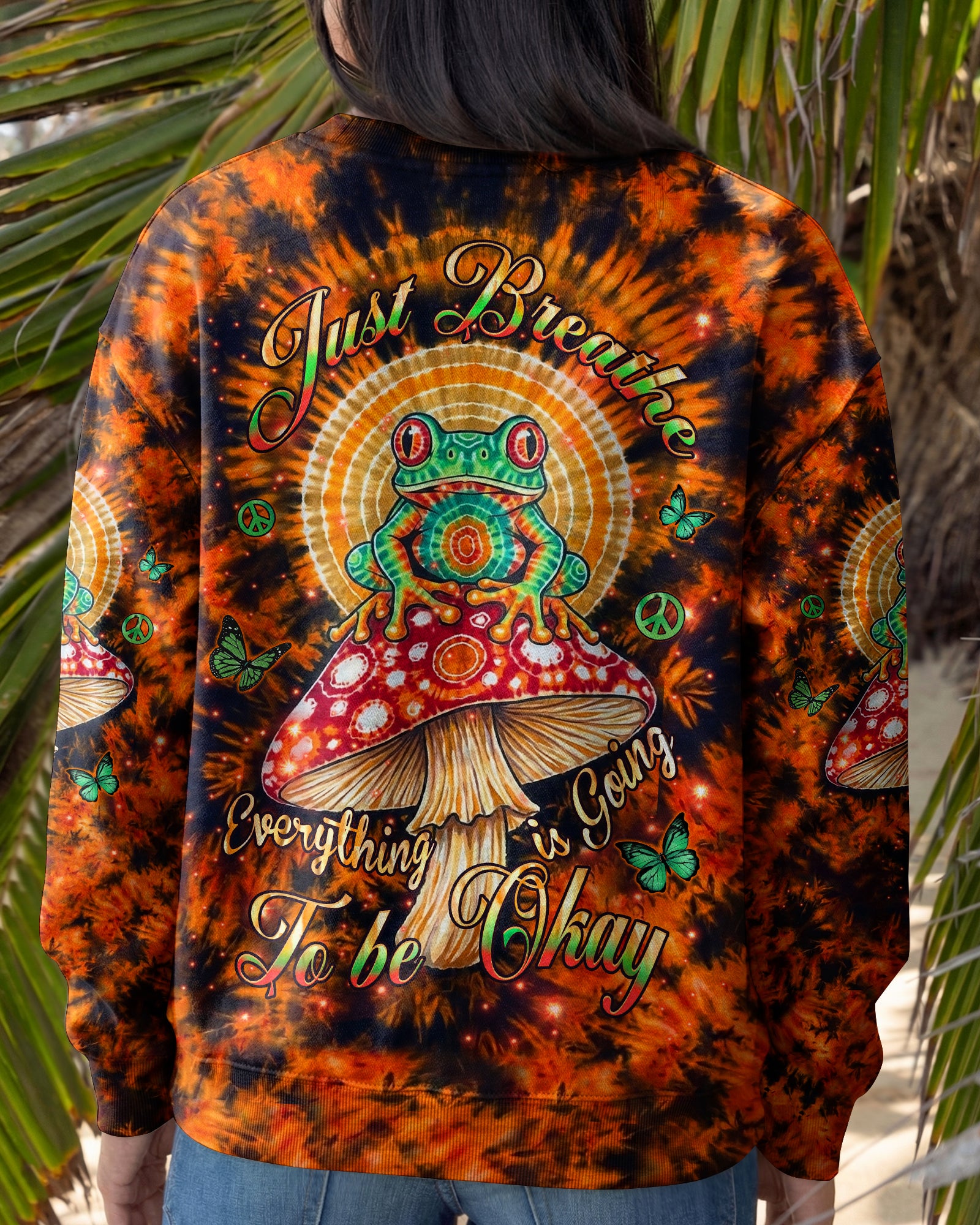 JUST BREATHE FROG SWIRL ALL OVER PRINT  - TLHN2404261