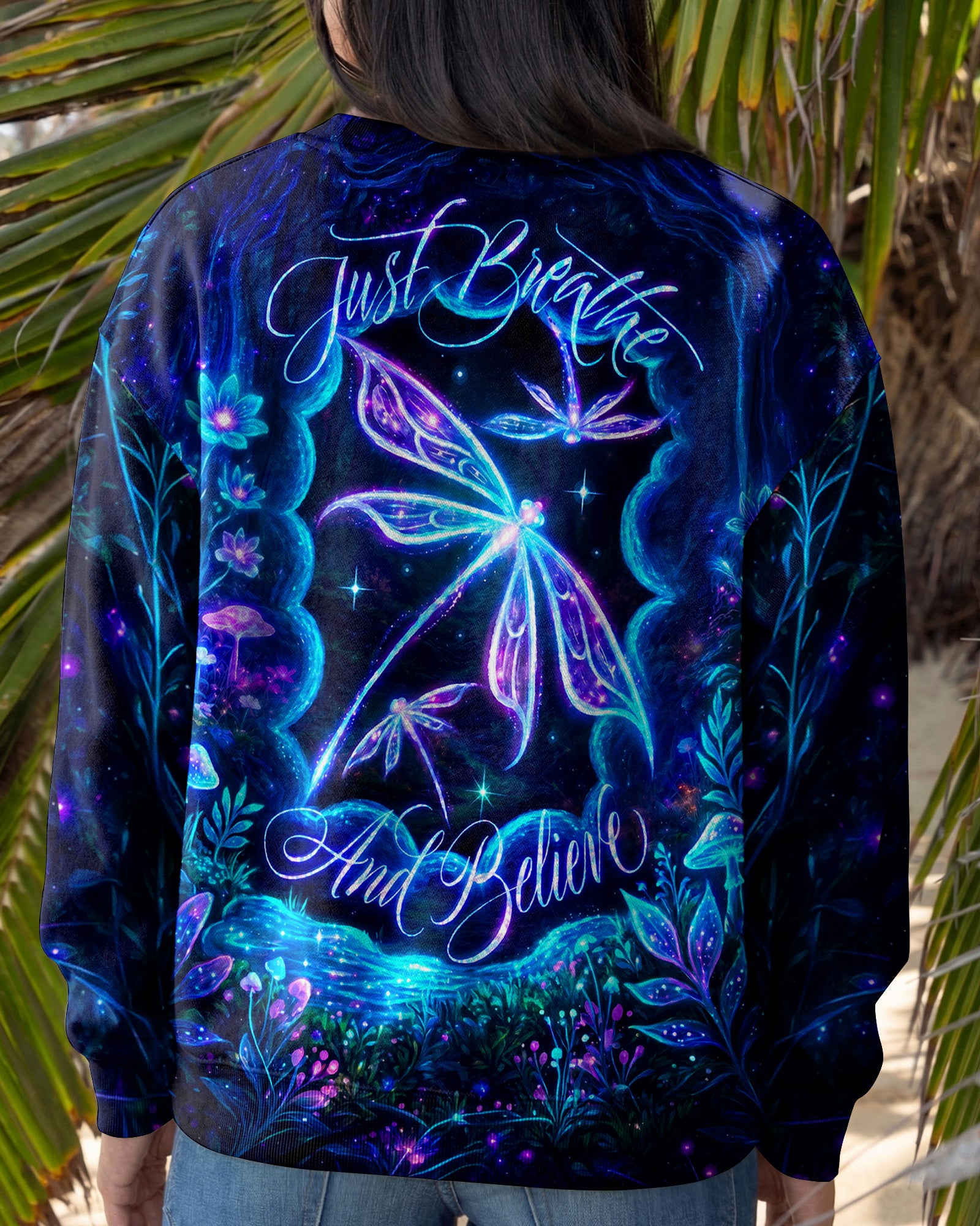 JUST BREATHE AND BELIEVE DRAGONFLY ALL OVER PRINT - RI1405261