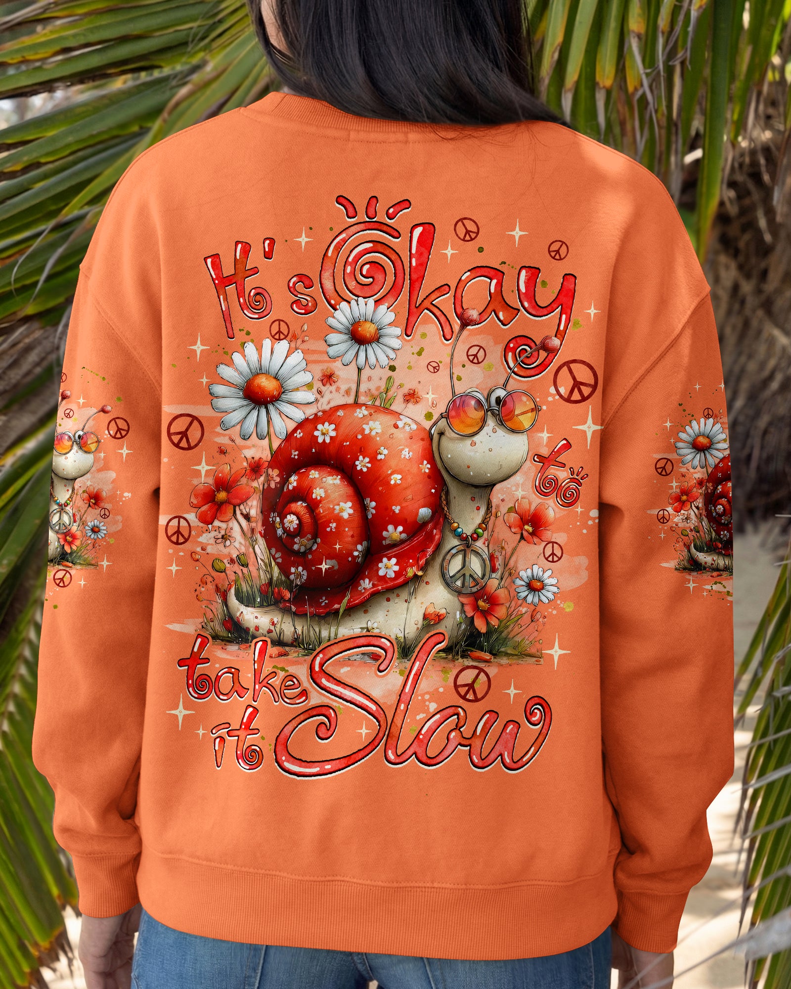 IT'S OKAY TO TAKE IT SLOW SNAIL ALL OVER PRINT - TYQY2506261