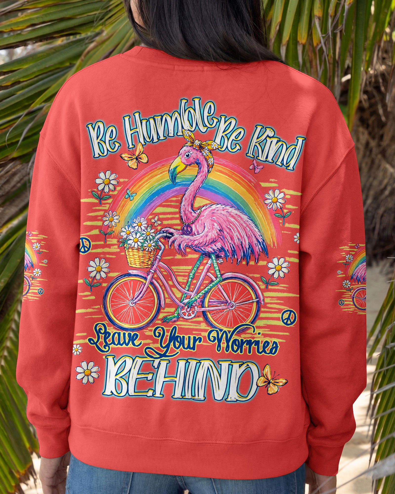 BE HUMBLE BE KIND FLAMINGO ALL OVER PRINT  - TLHG0107264