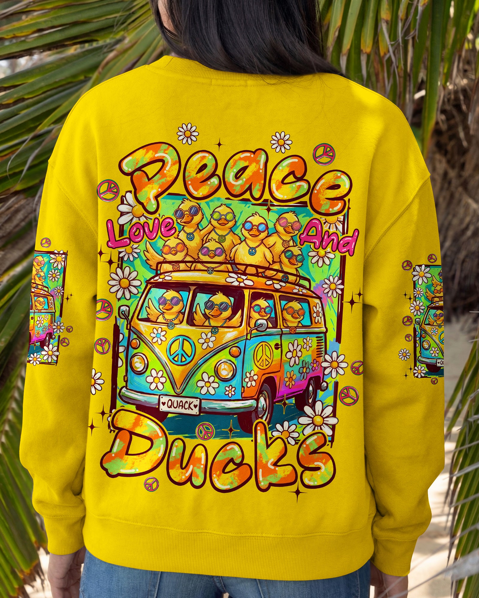 PEACE LOVE AND DUCKS ALL OVER PRINT - TYPQ2407263