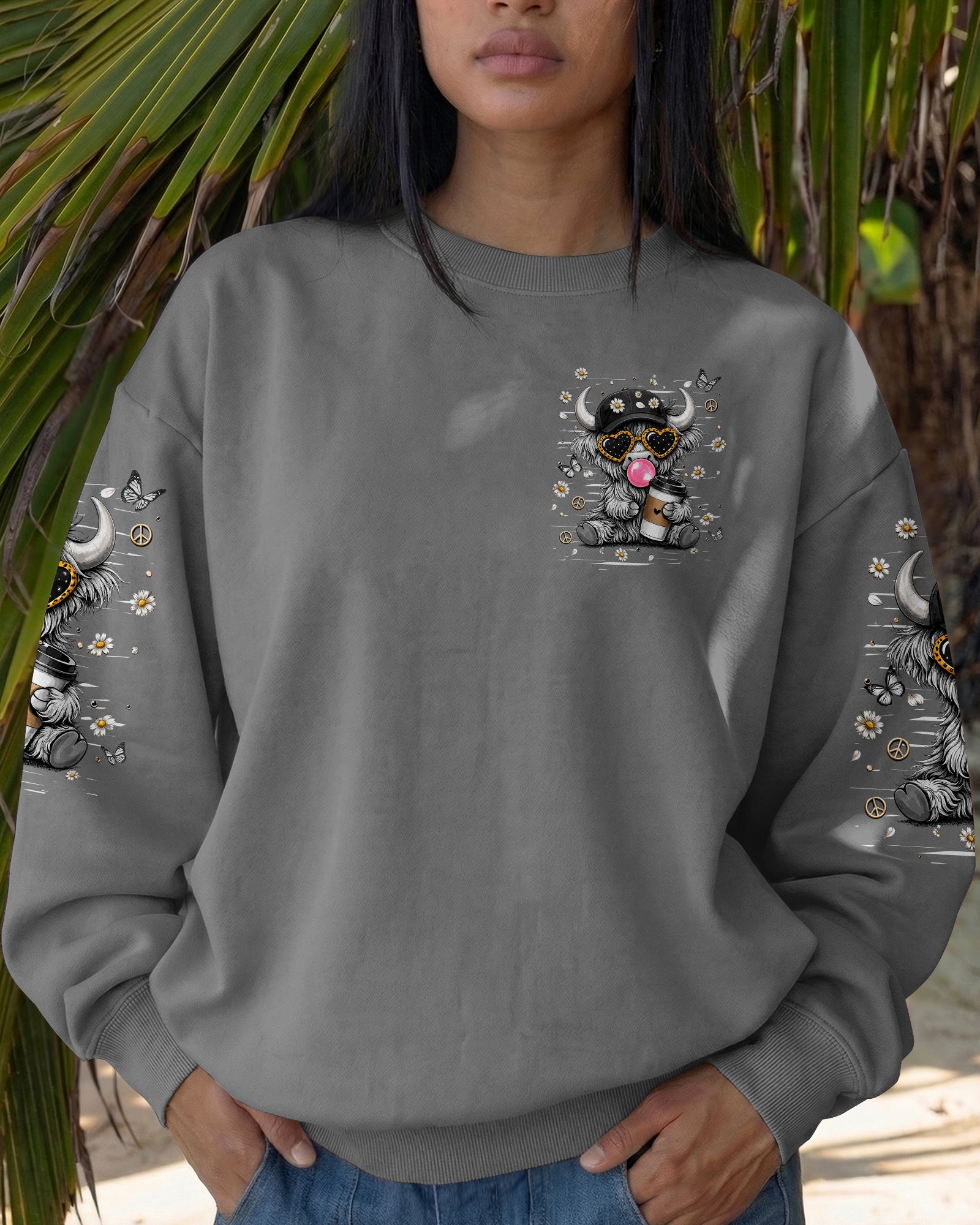LITTLE BIT A HOT MESS COW ALL OVER PRINT  - TLHN1706264