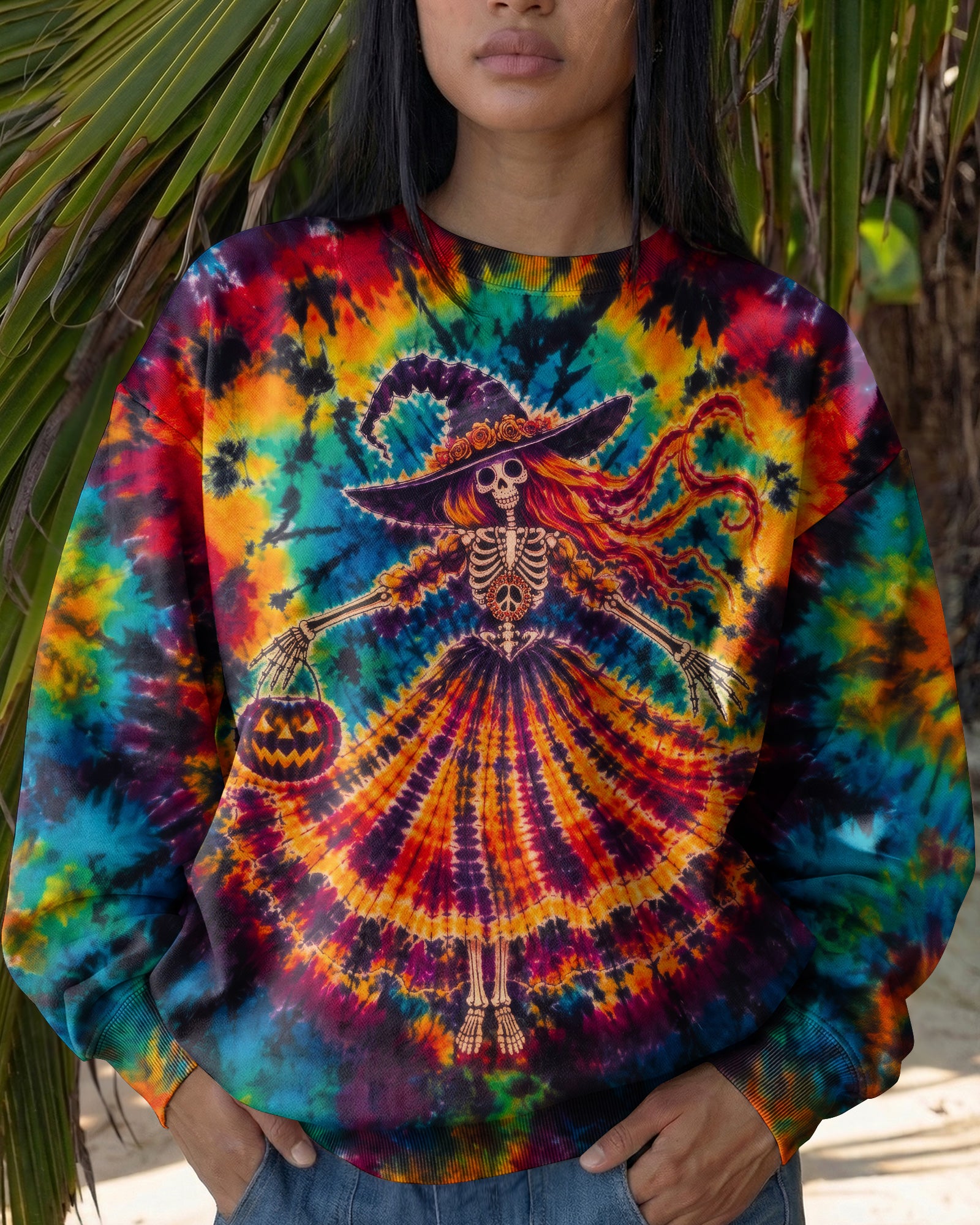 HIPPIE HARVEST SKELETON LADY ALL OVER PRINT – RI3107261