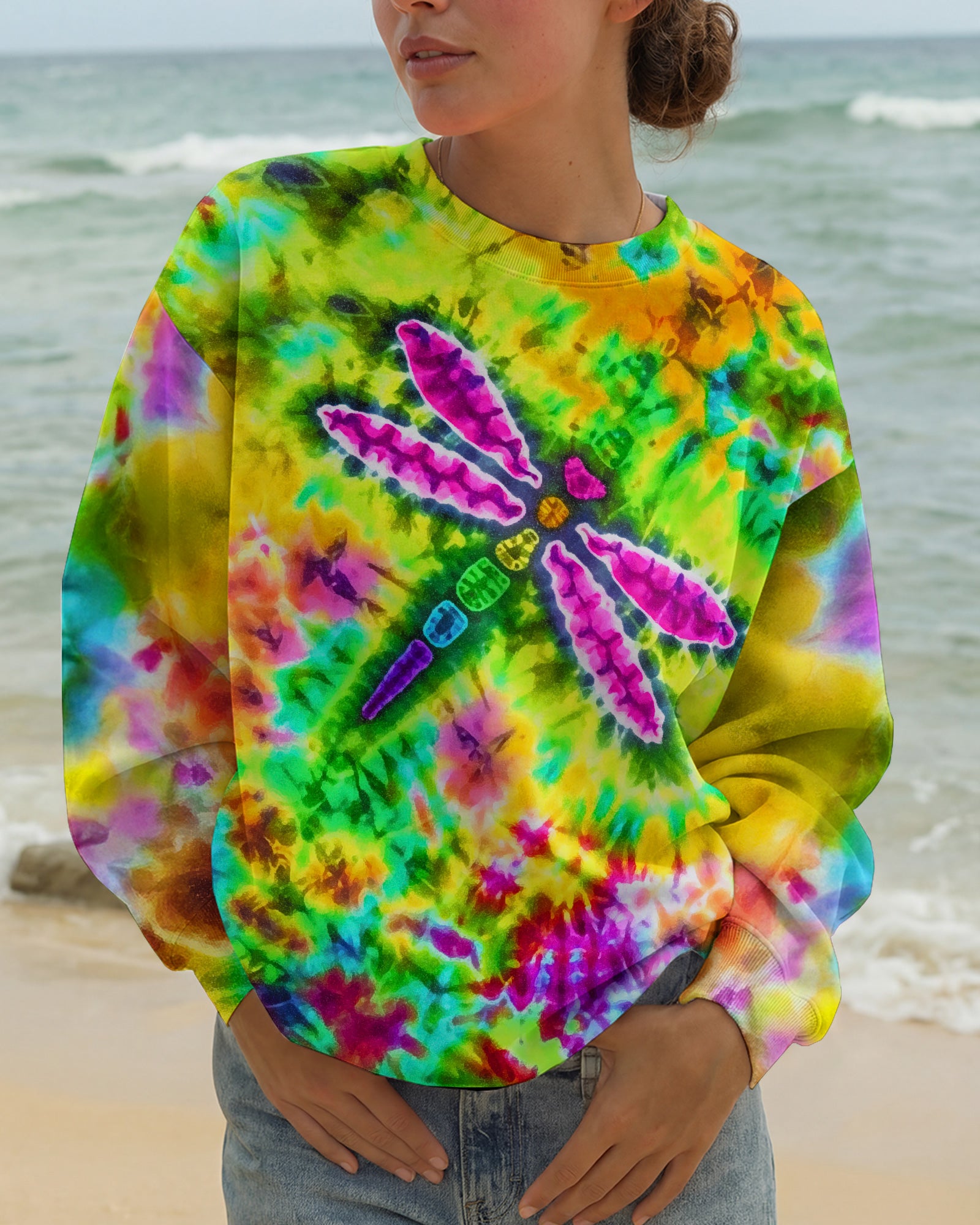 JUST BREATHE GOOD VIBES COLOR BURST ALL OVER PRINT - KM0604262