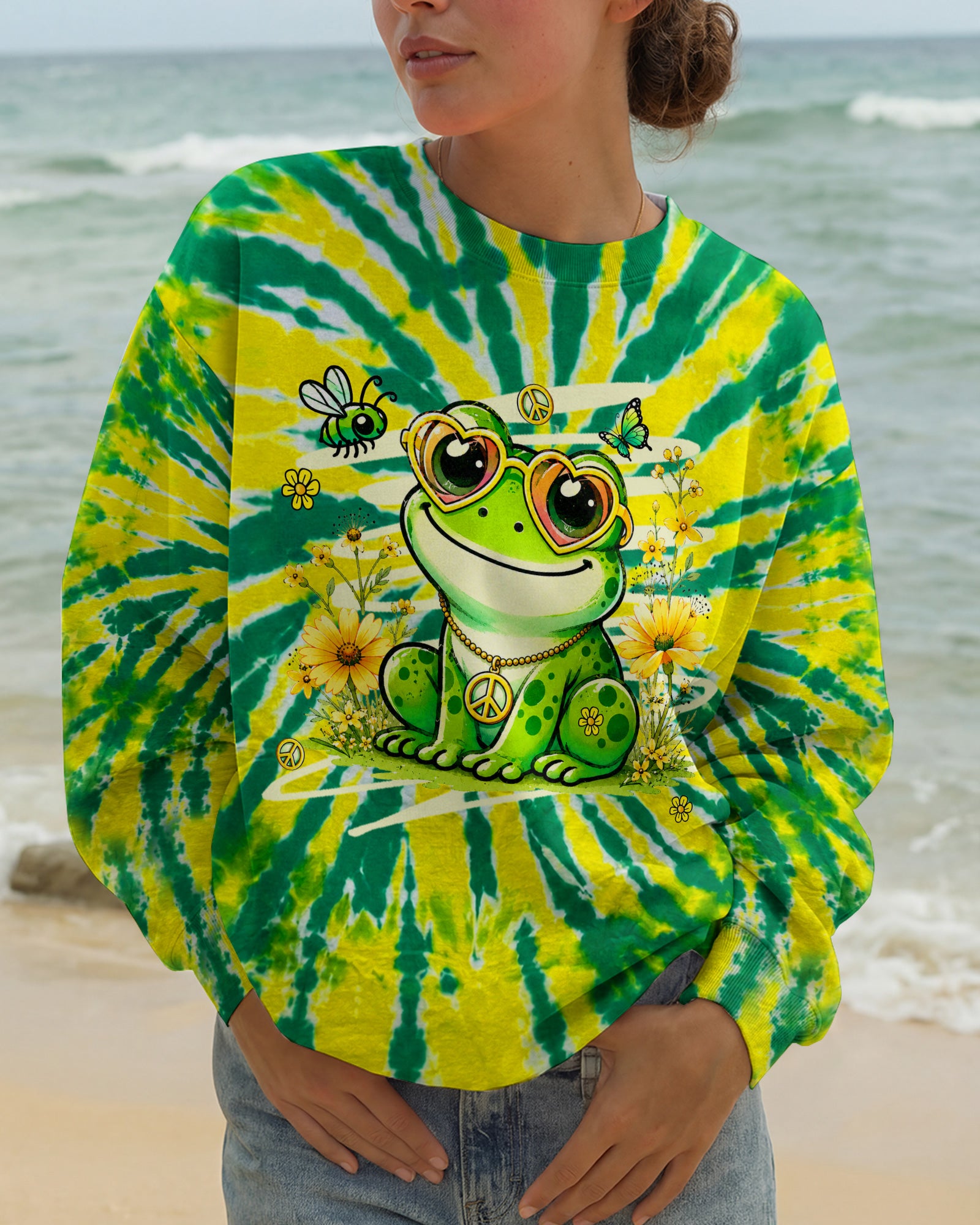 BE YOU HIPPIE FROG ALL OVER PRINT - TLHG2307264