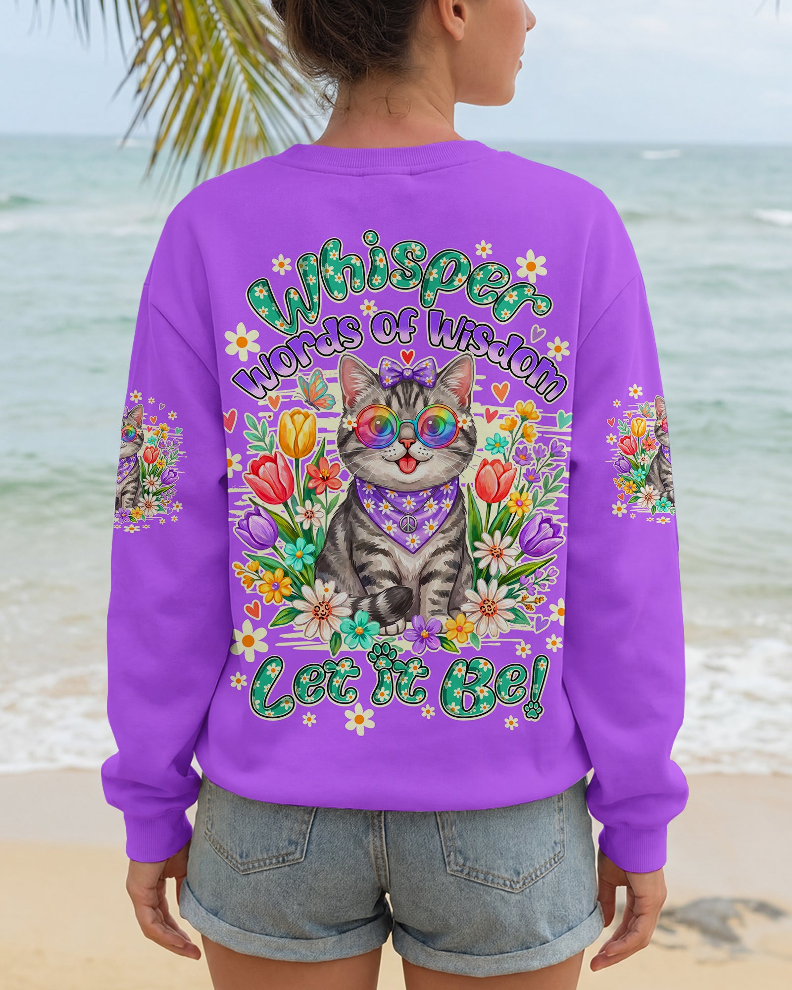 WHISPER WORDS OF WISDOM LET IT BE TABBY CAT ALL OVER PRINT - TY1305262