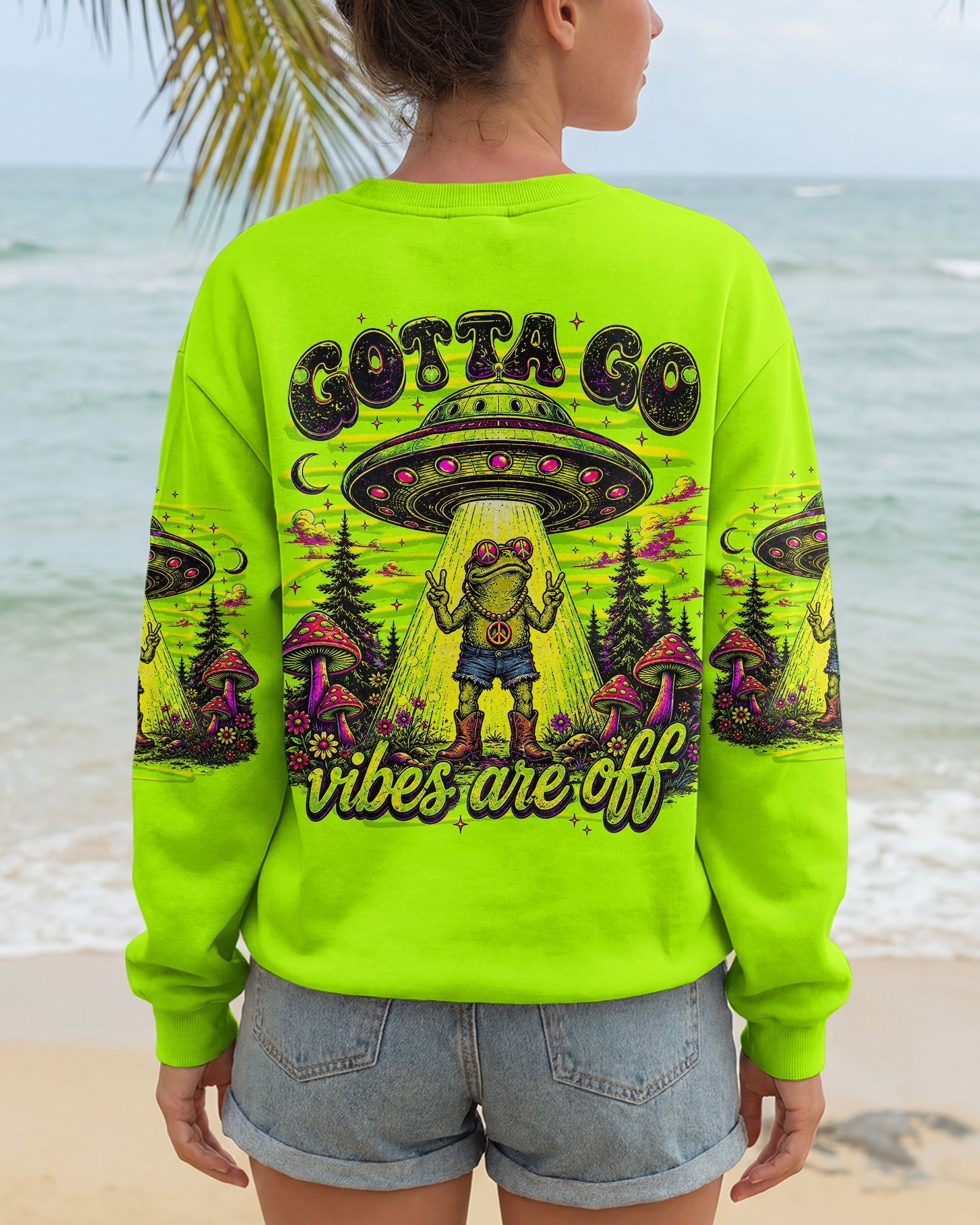 GOTTA GO VIBES ARE OFF FROG ALL OVER PRINT - TLNT1906261