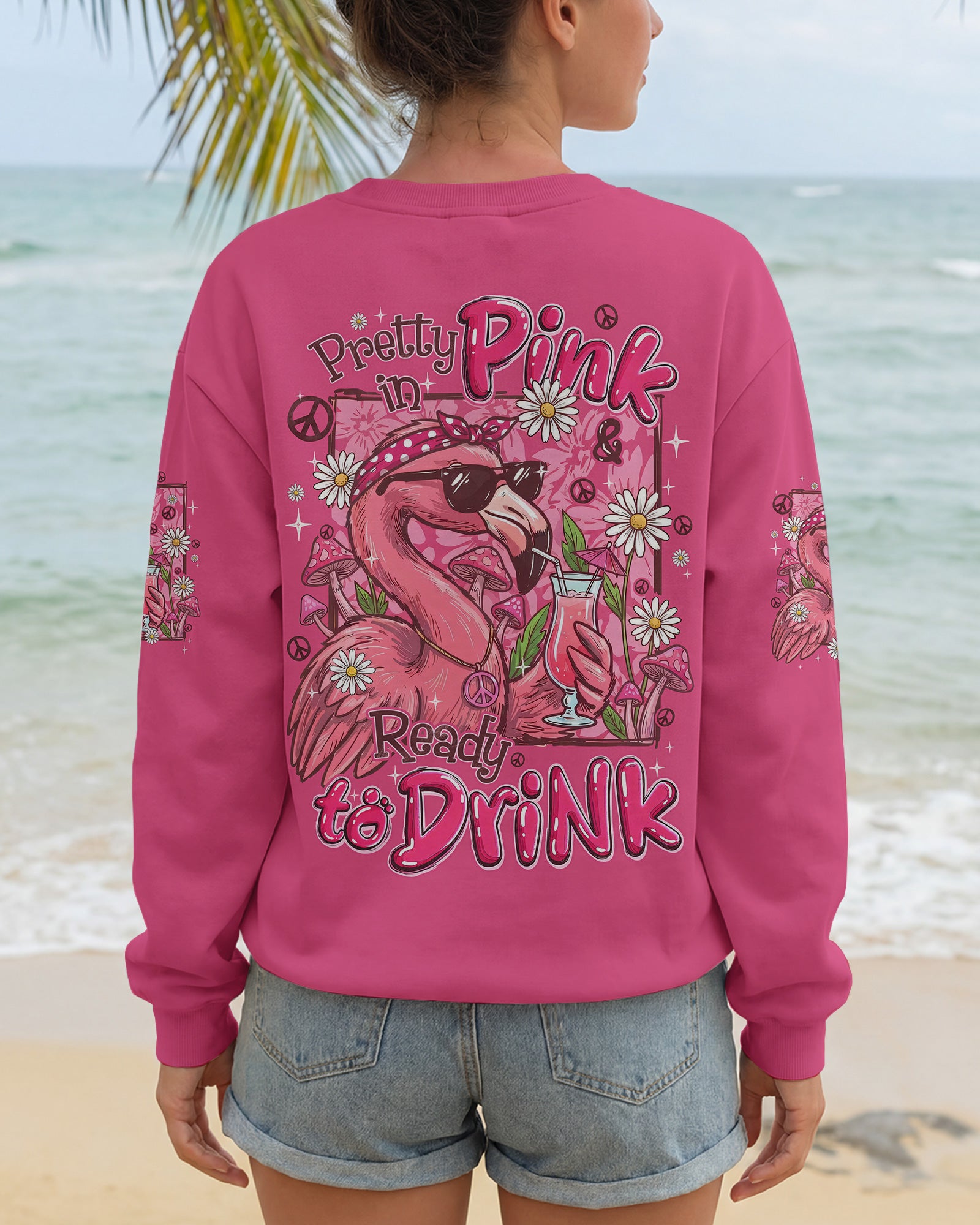 PRETTY IN PINK FLAMINGO ALL OVER PRINT - TYQY2206263