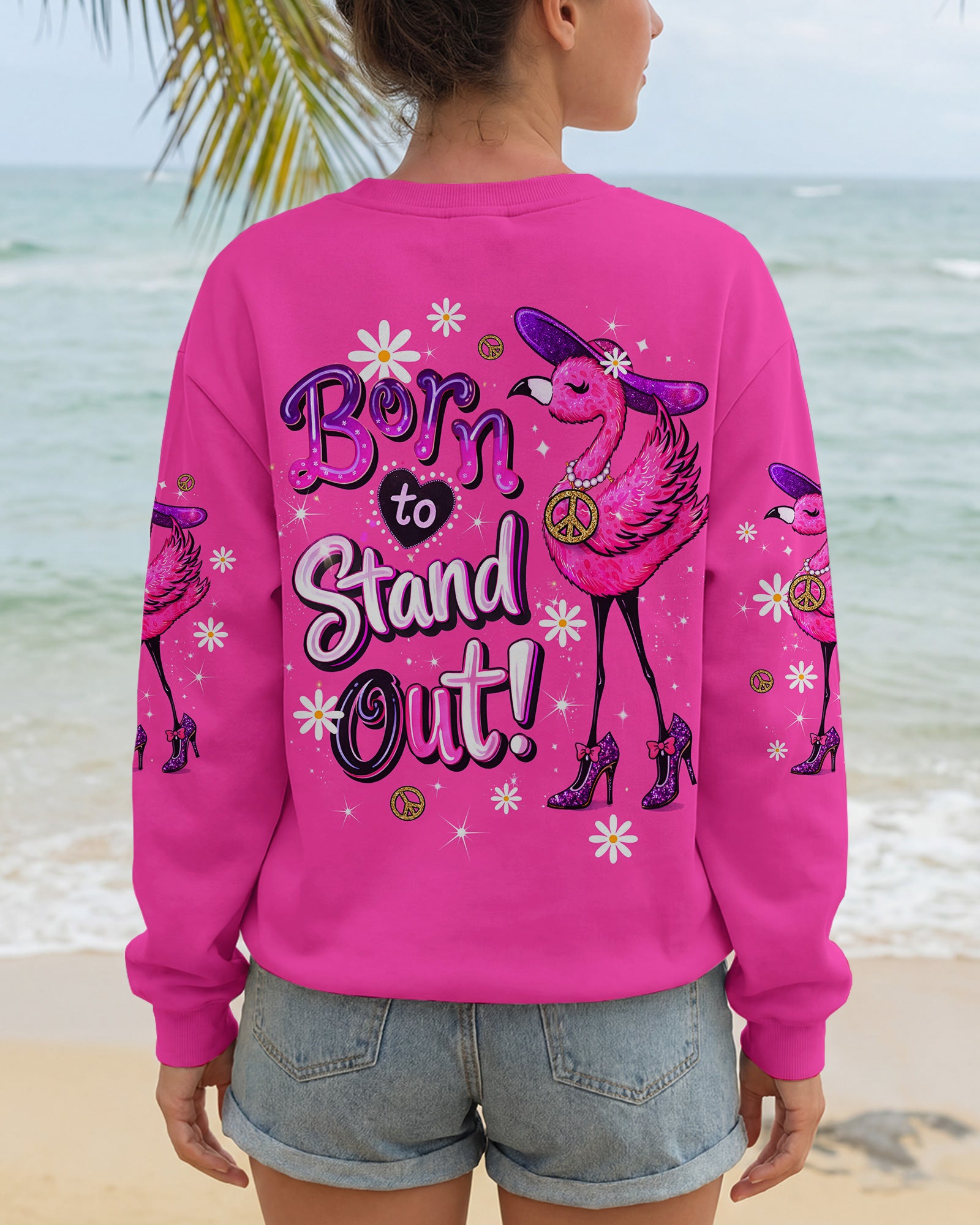 BORN TO STAND OUT FLAMINGO ALL OVER PRINT - TLTW2303261
