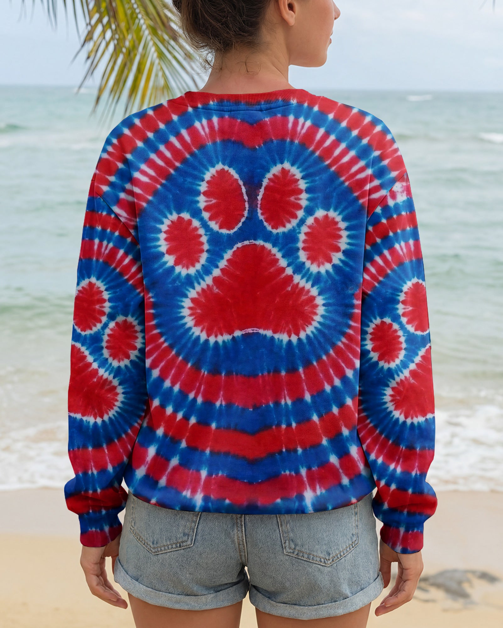 RED WHITE AND BLUE PAW ALL OVER PRINT - TYPQ0104261