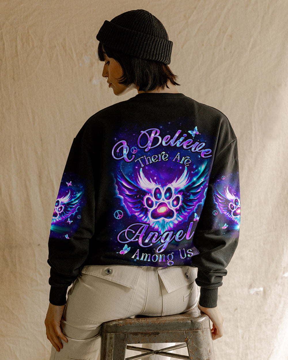 I BELIEVE THERE ARE ANGELS AMONG US PAW PRINT ALL OVER PRINT - YHHN3001262