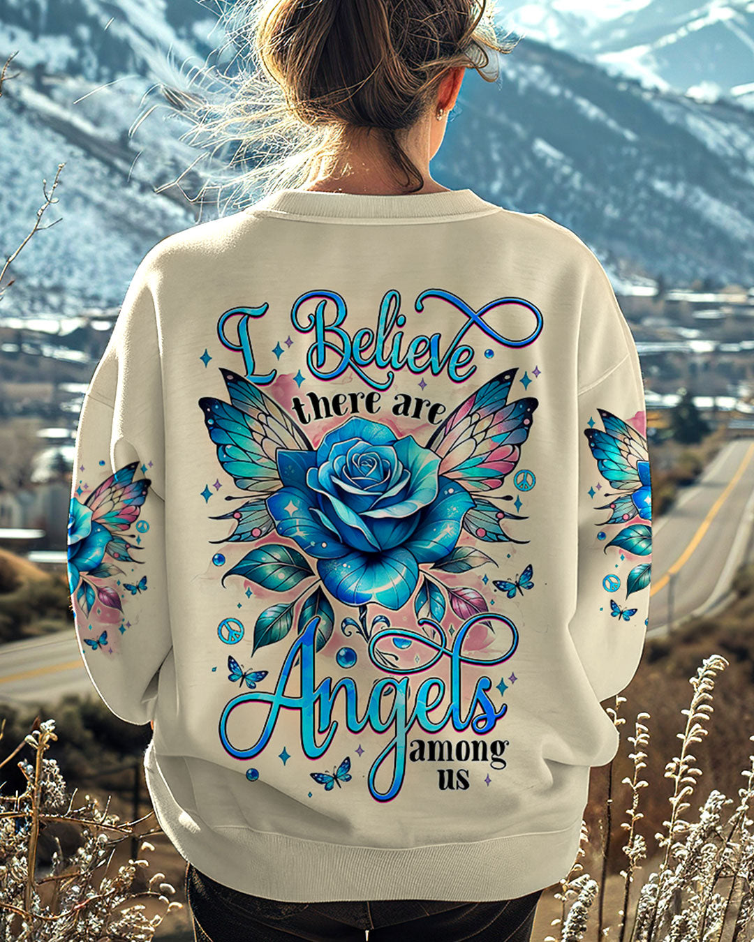 I BELIEVE THERE ARE ANGELS AMONG US ROSE ALL OVER PRINT - TYTM2610241