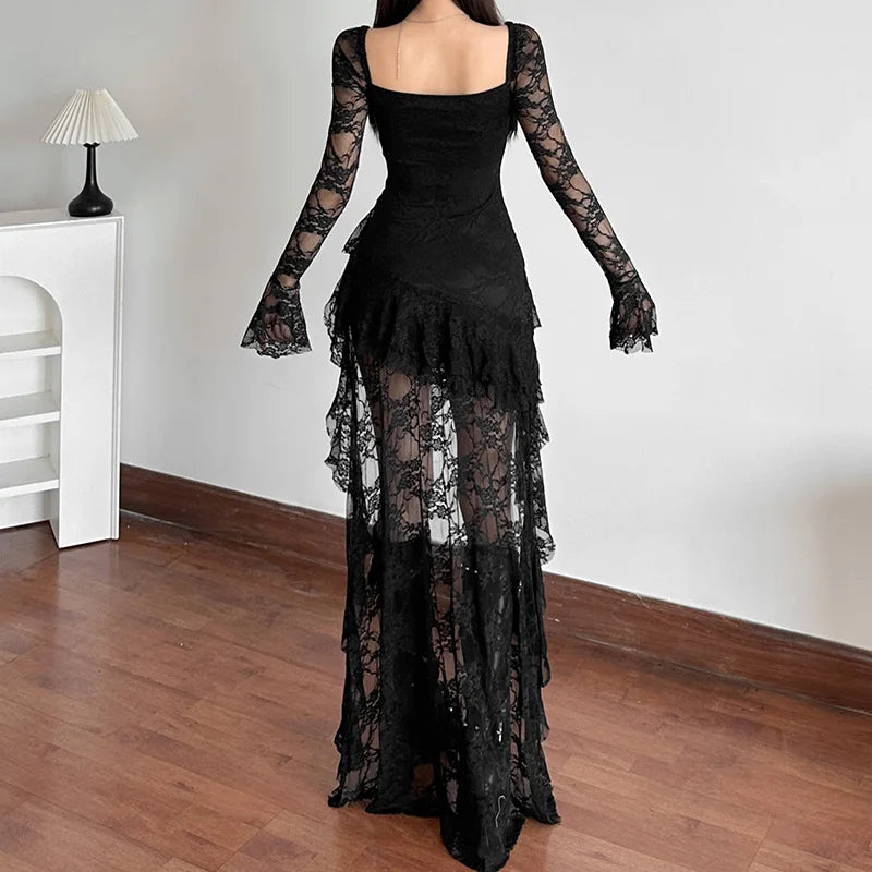 Celestial Lace Gothic Fairycore Women's Dress