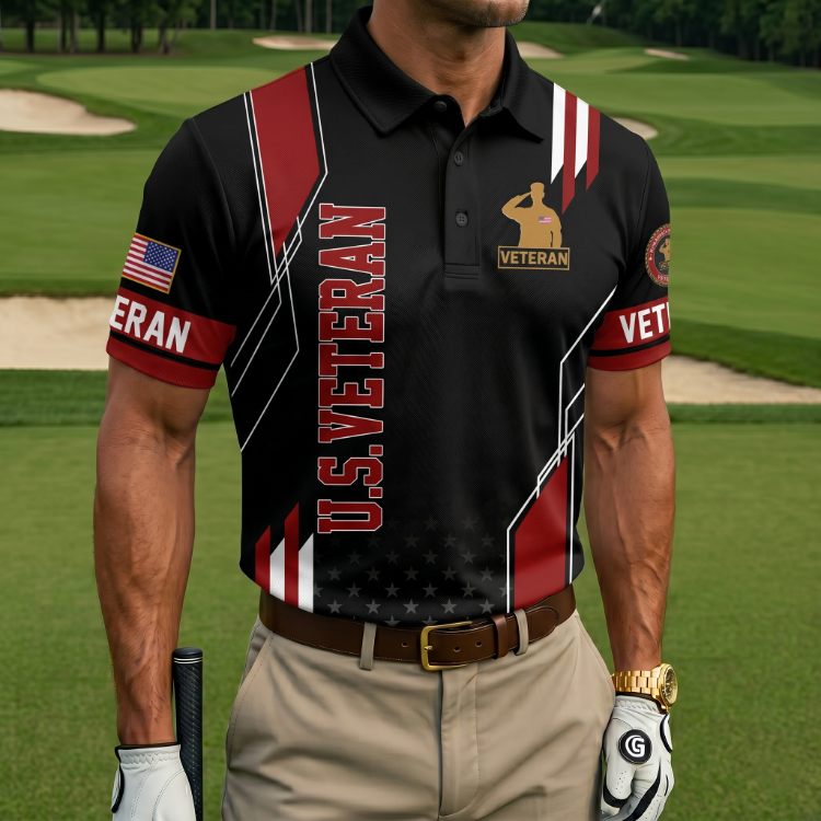 Veteran Polo Shirt, United States Veteran Shirt, Military Polo Shirts, Veteran's Day Gifts, Dad Military Gifts, Father's Day Gift