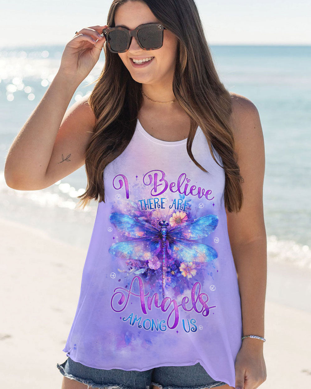 I BELIEVE THERE ARE ANGELS AMONG US DRAGONFLY ALL OVER PRINT - TYTD1409241