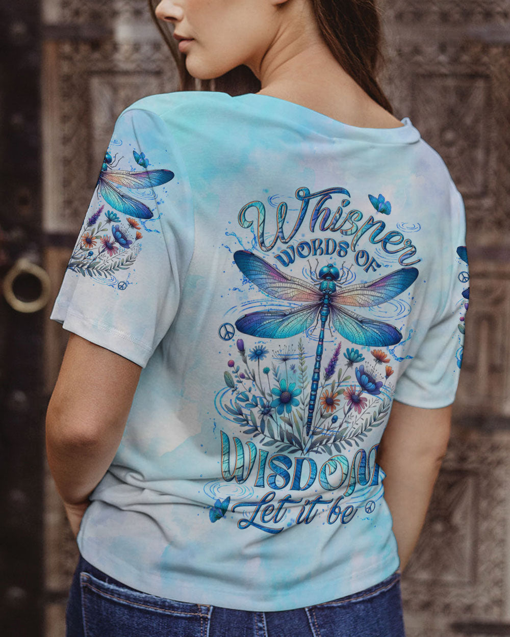 WHISPER WORDS OF WISDOM SUNFLOWER DRAGONFLY ALL OVER PRINT - YHLN2512242