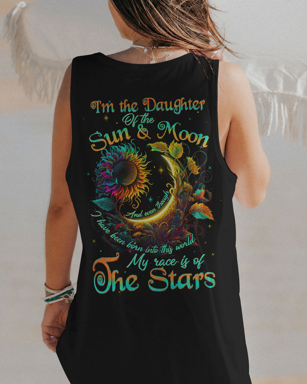 I AM THE DAUGHTER OF THE SUN AND MOON SUNFLOWER ALL OVER PRINT - TLNZ2804231
