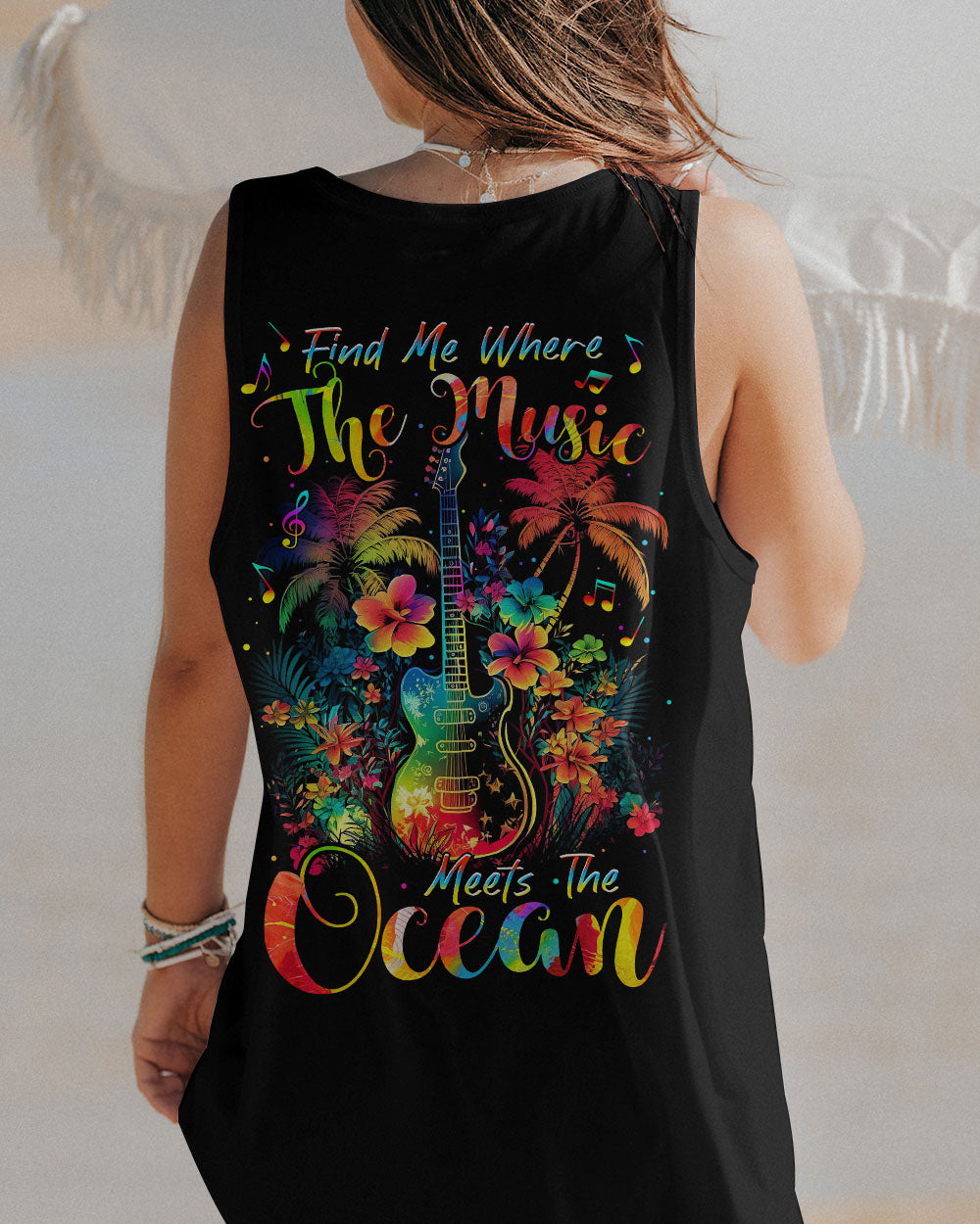 FIND ME WHERE THE MUSIC MEETS THE OCEAN GUITAR ALL OVER PRINT - TLTR2204231