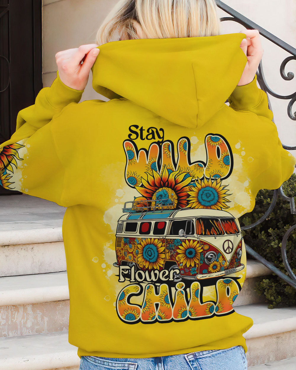 STAY WILD FLOWER CHILD SUNFLOWER ALL OVER PRINT - TLNO1503233