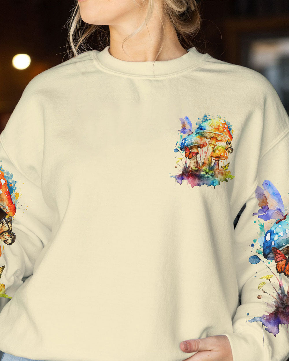 INTO THE FOREST MUSHROOMS COLOFUL ALL OVER PRINT - TA2102234