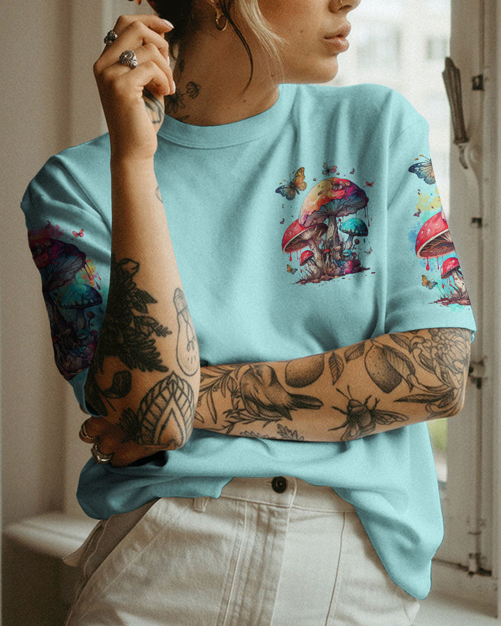 THE MUSHROOMS ARE CALLING WATERCOLOR ALL OVER PRINT - TLTR1603232