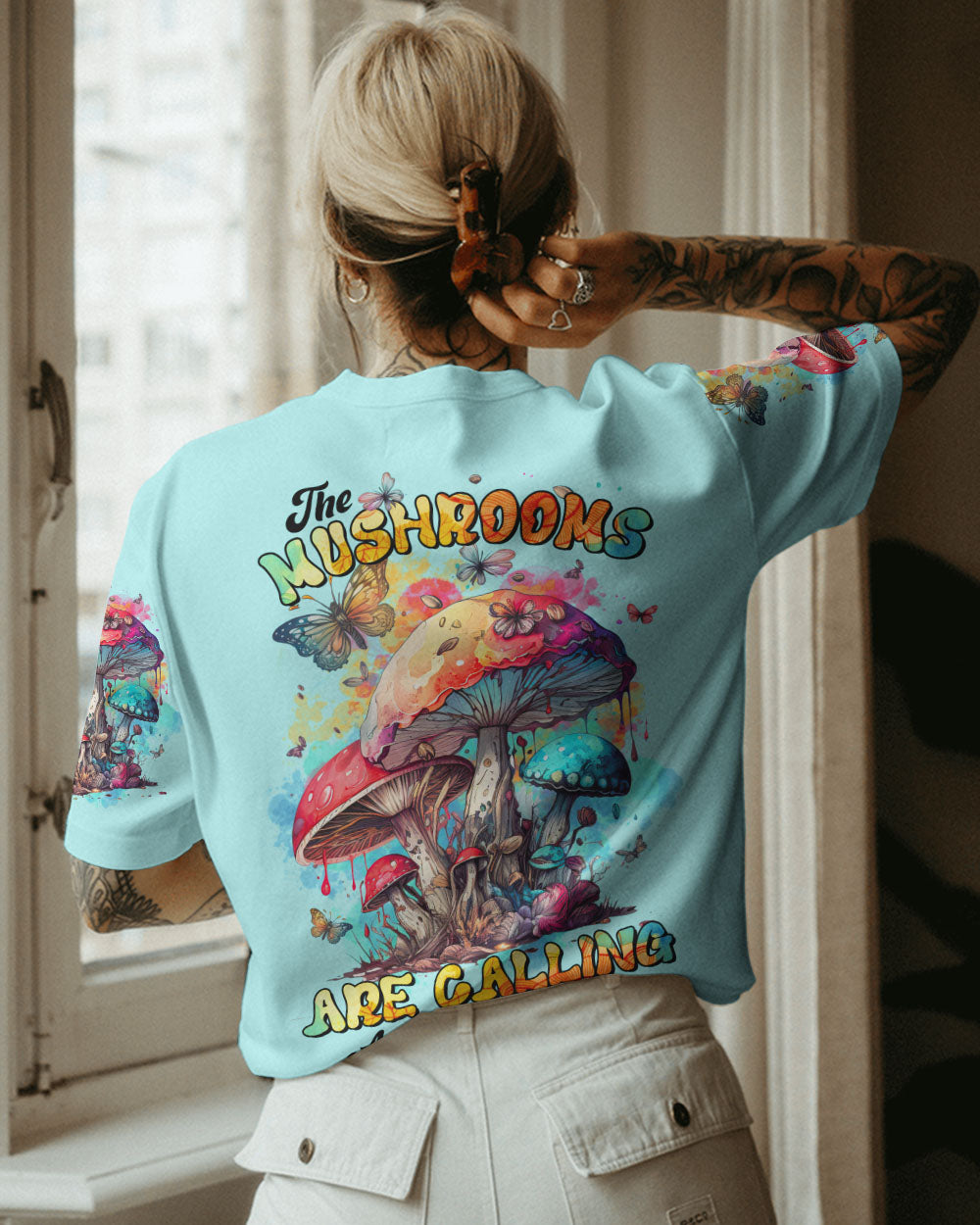 THE MUSHROOMS ARE CALLING WATERCOLOR ALL OVER PRINT - TLTR1603232