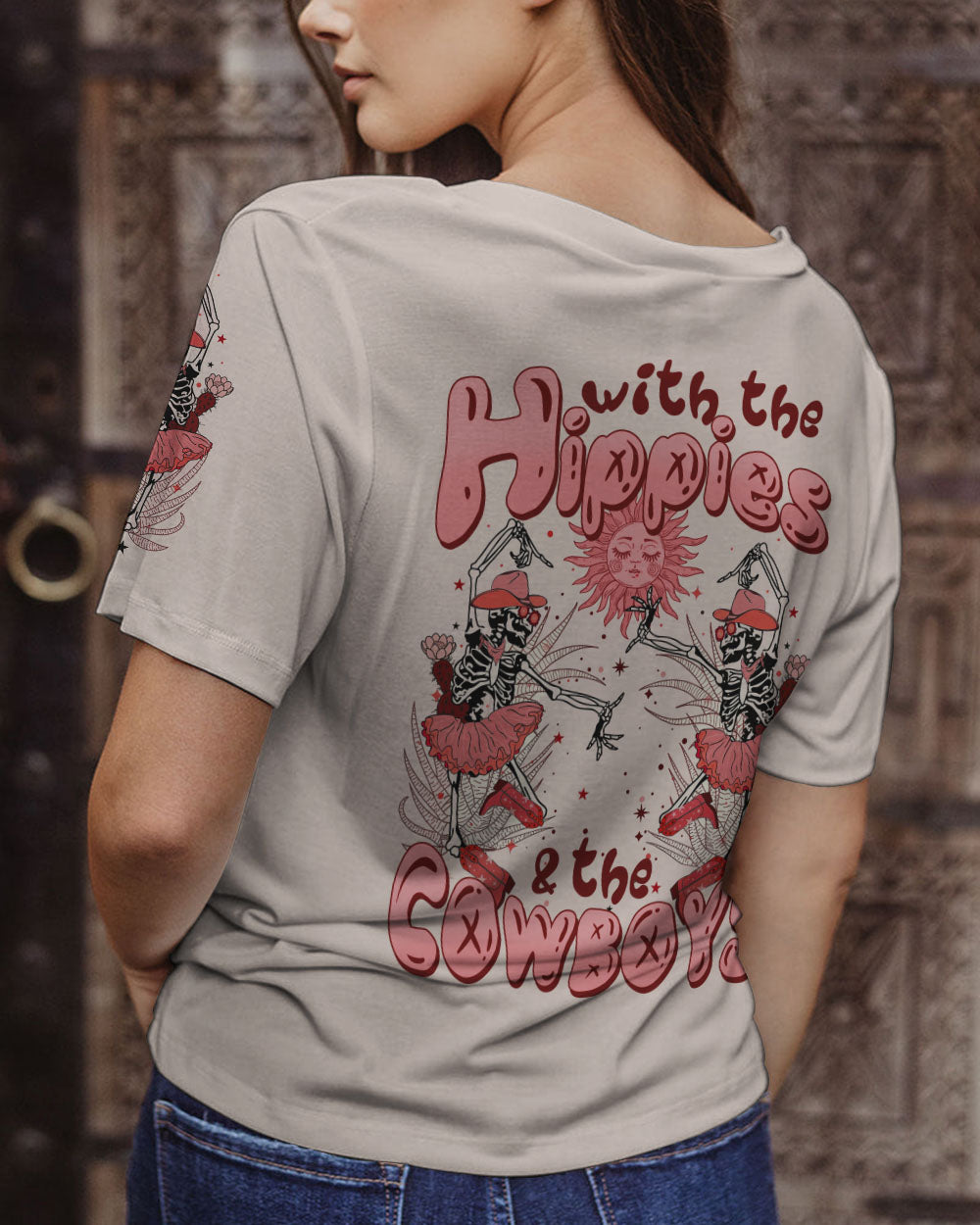 WITH THE HIPPIES AND THE COWBOYS ALL OVER PRINT - TYTM1302233