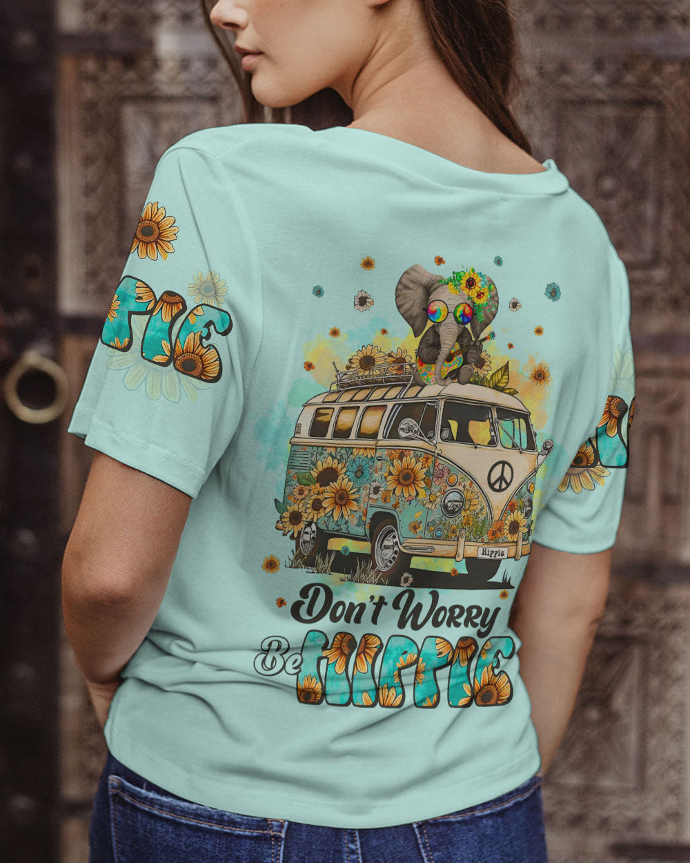 DON'T WORRY BE HIPPIE ELEPHANT ALL OVER PRINT - TLTR0103234