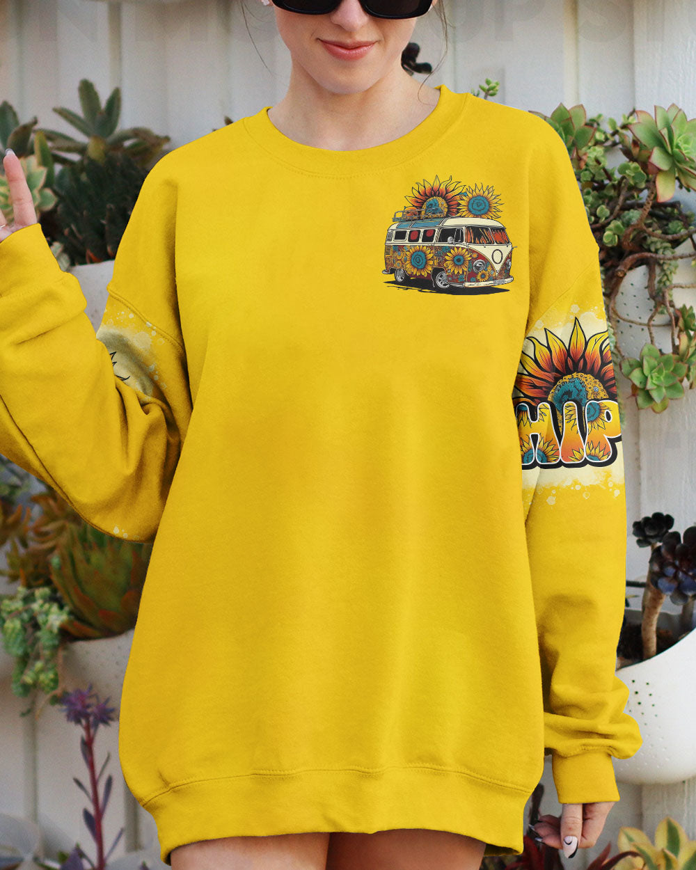STAY WILD FLOWER CHILD SUNFLOWER ALL OVER PRINT - TLNO1503233