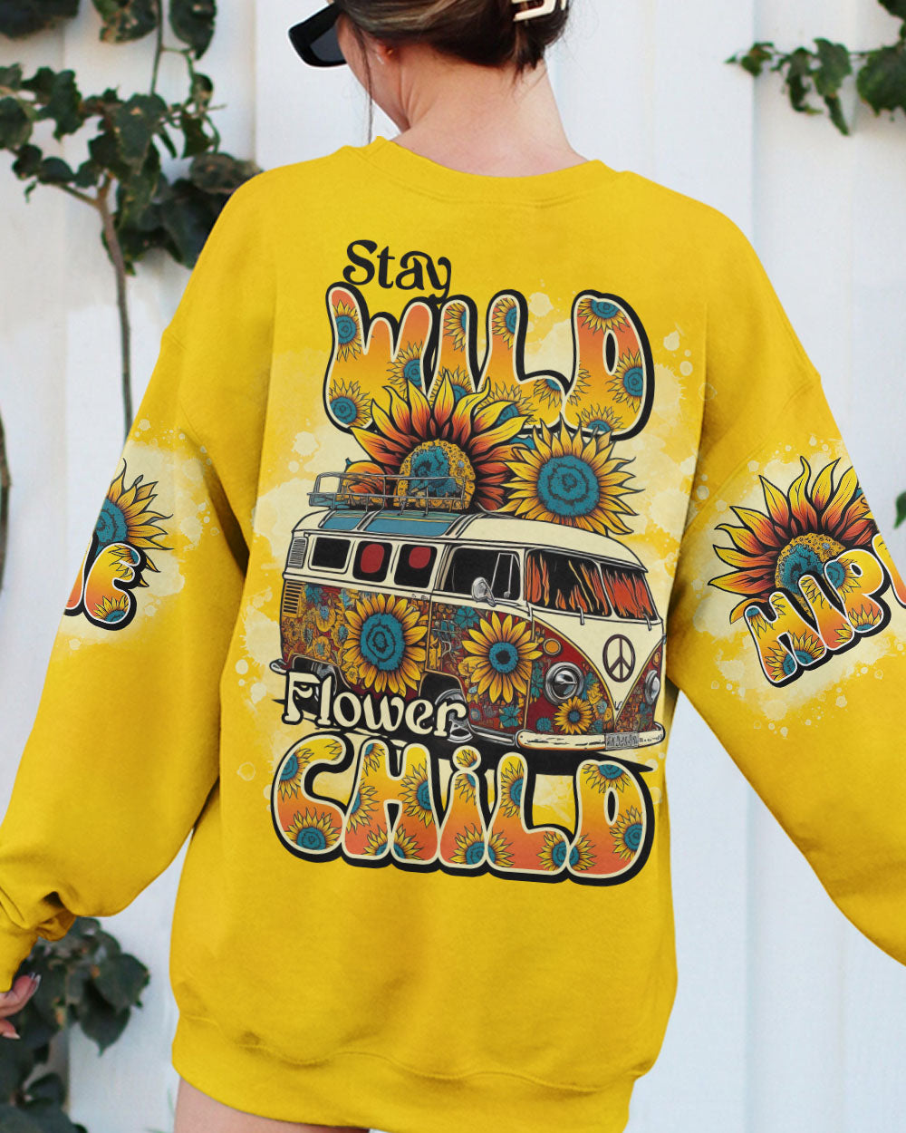 STAY WILD FLOWER CHILD SUNFLOWER ALL OVER PRINT - TLNO1503233