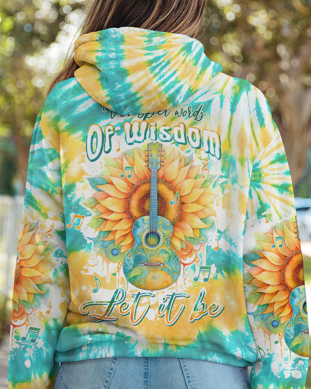 WHISPER WORDS OF WISDOM GUITAR SUNFLOWER TIE DYE ALL OVER PRINT - TLTW1005234