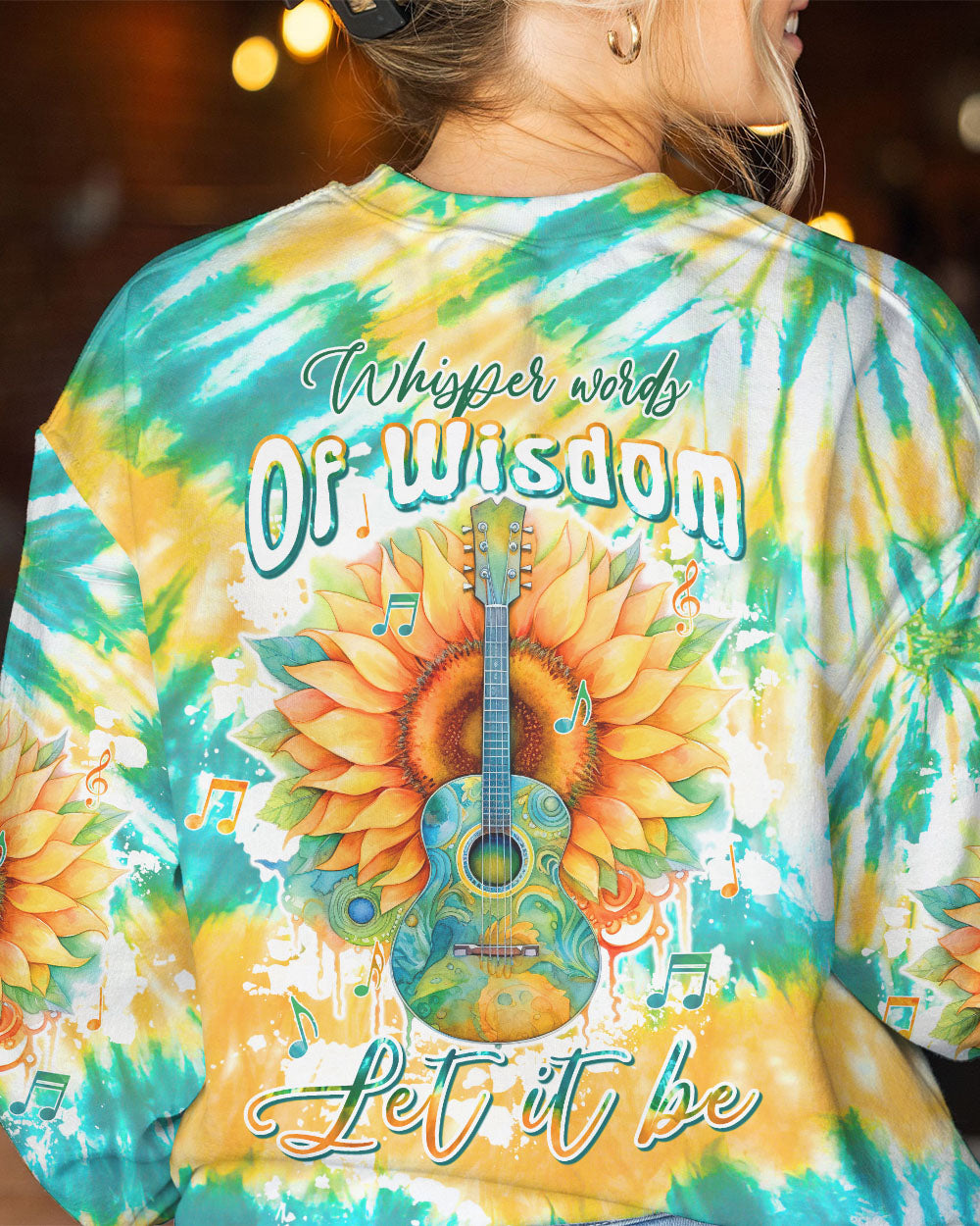 WHISPER WORDS OF WISDOM GUITAR SUNFLOWER TIE DYE ALL OVER PRINT - TLTW1005234