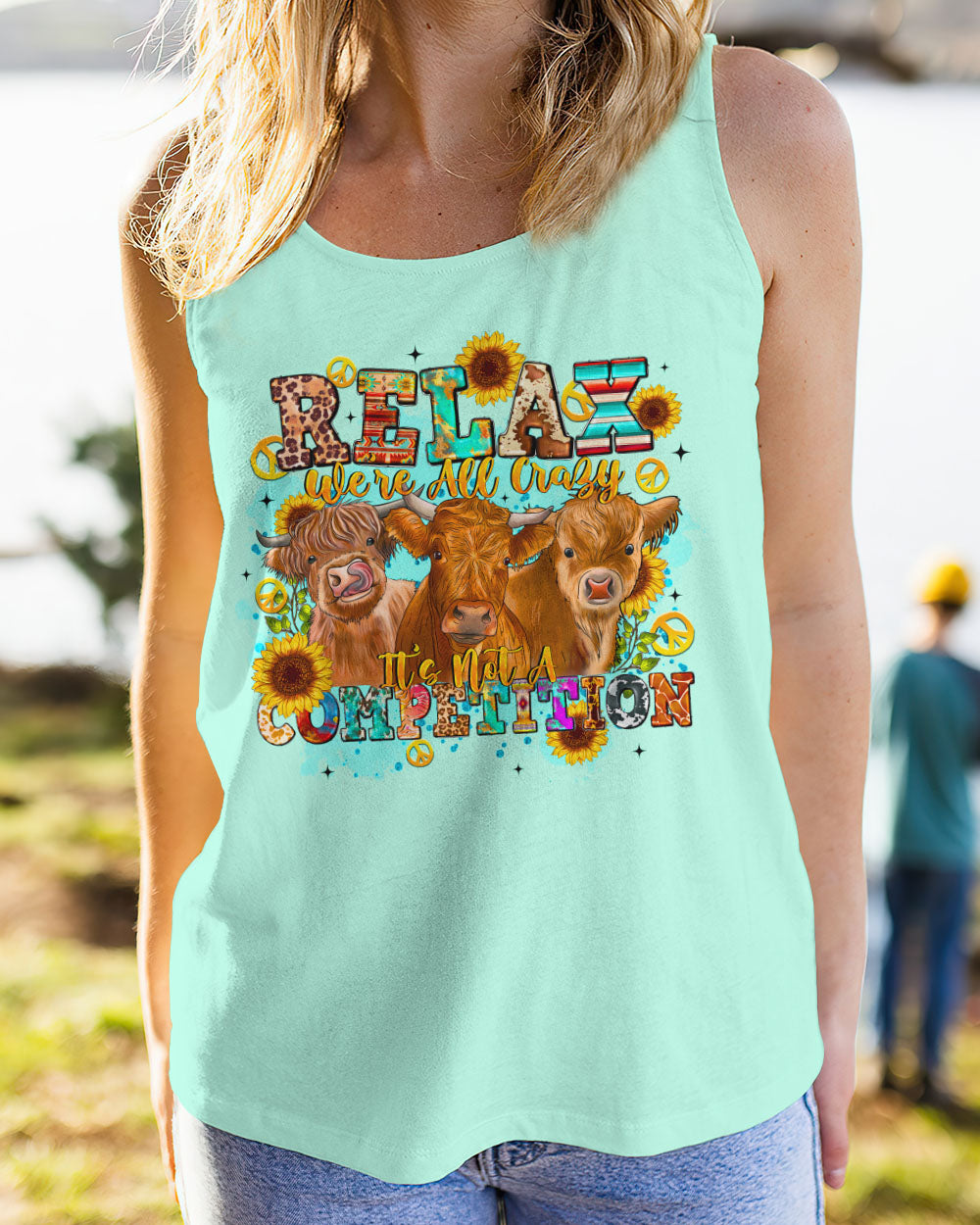 RELAX WE'RE ALL CRAZY COW ALL OVER PRINT - TLTR2308231