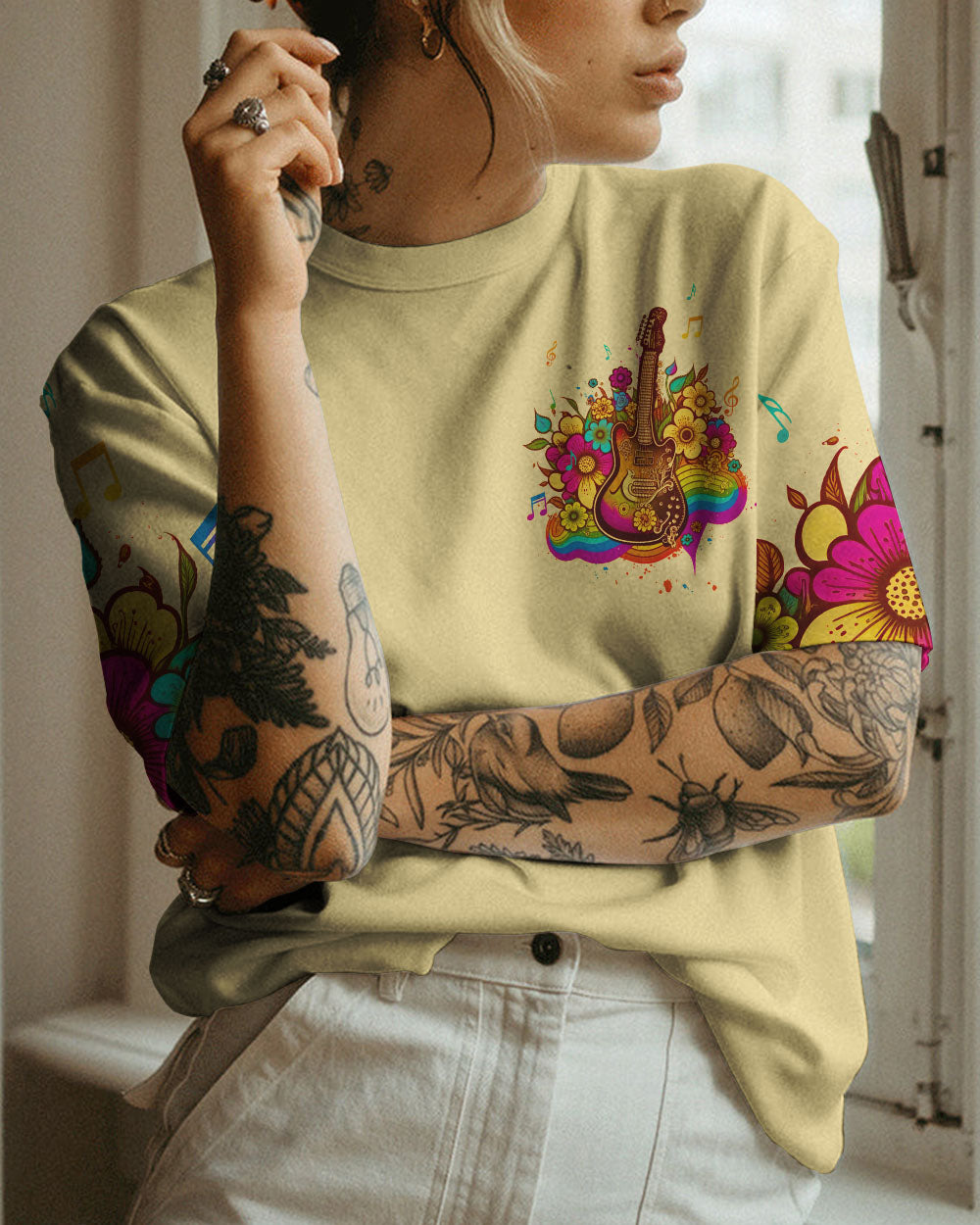 A NEGATIVE MIND GUITAR ALL OVER PRINT - TLTW0505235