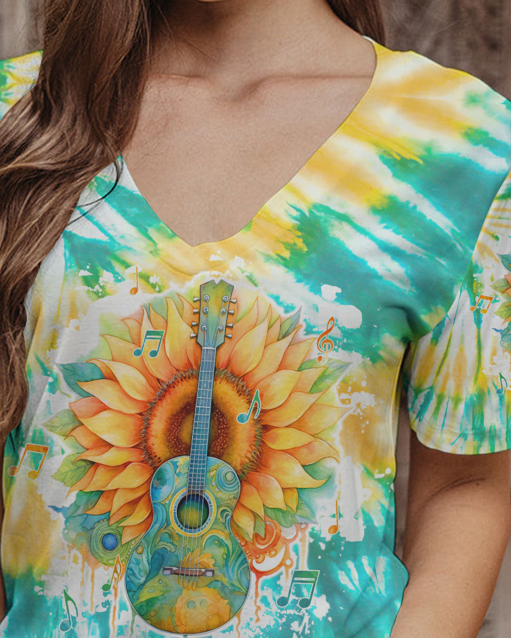 WHISPER WORDS OF WISDOM GUITAR SUNFLOWER TIE DYE ALL OVER PRINT - TLTW1005234