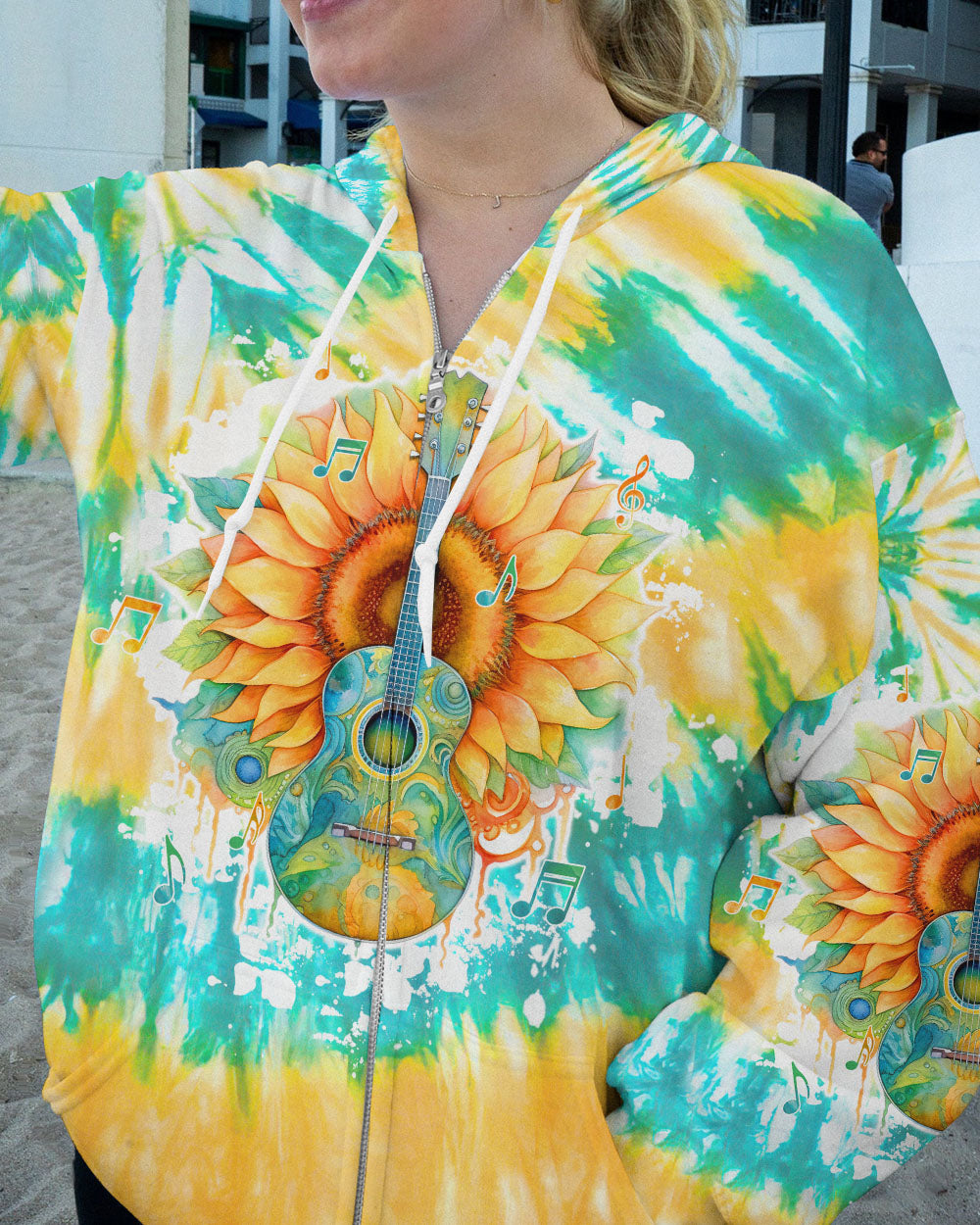 WHISPER WORDS OF WISDOM GUITAR SUNFLOWER TIE DYE ALL OVER PRINT - TLTW1005234