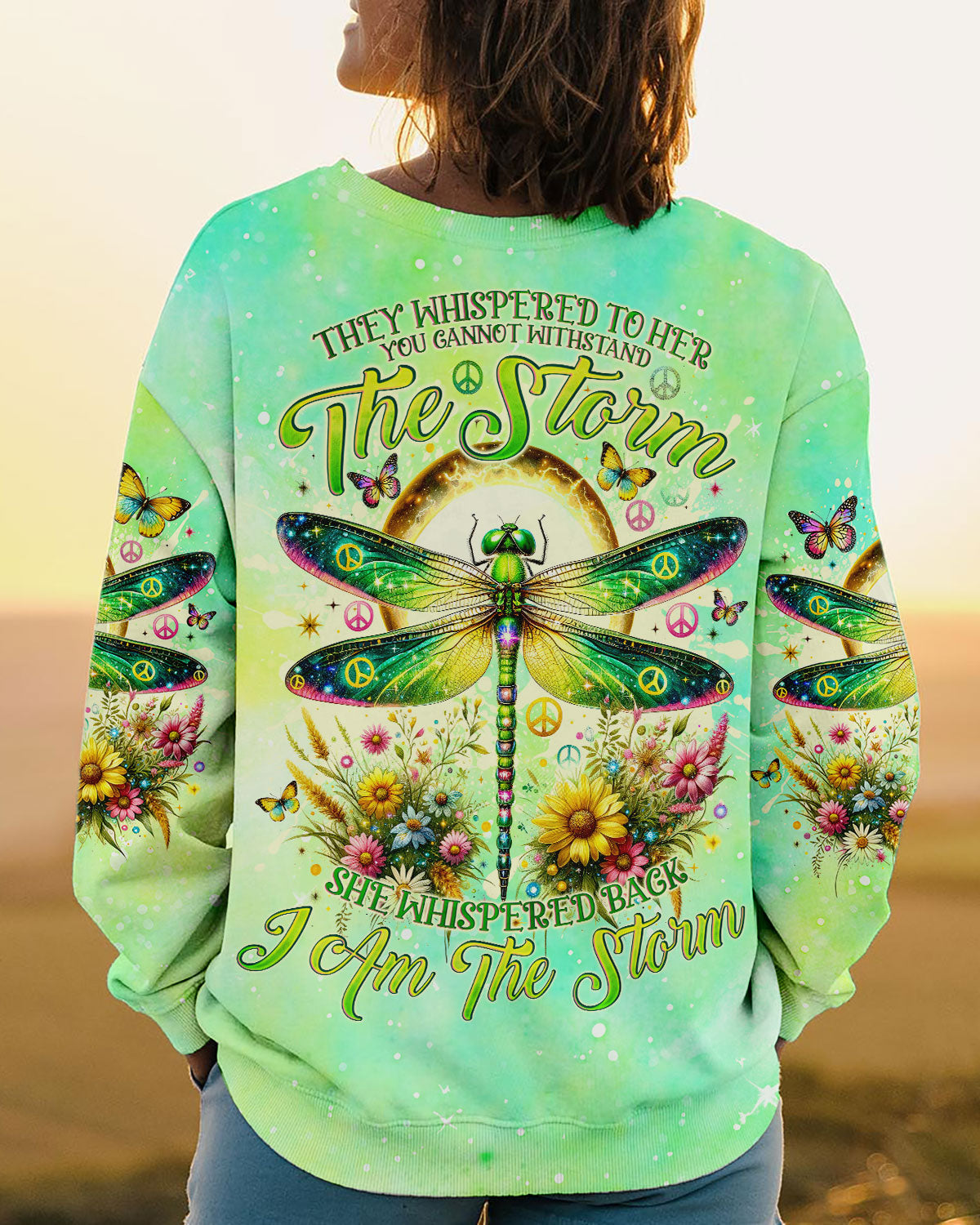 I AM THE STORM DRAGONFLY FLORAL ALL OVER PRINT - TLNO0112231